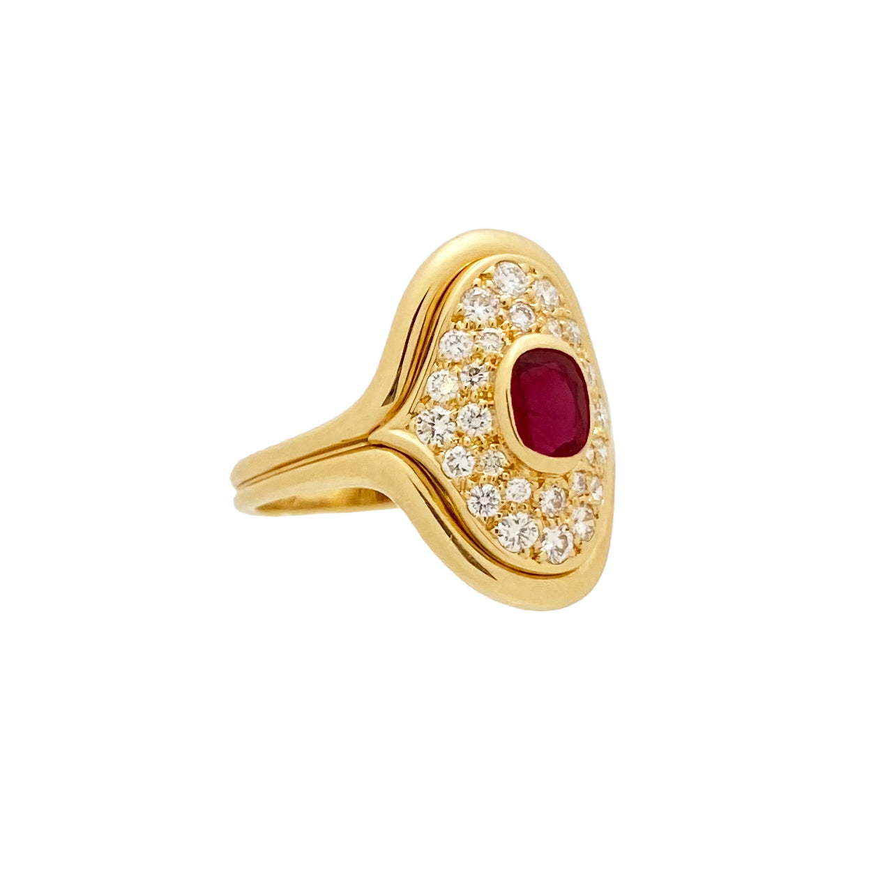 18kt Yellow Gold Ruby and Diamond Ring