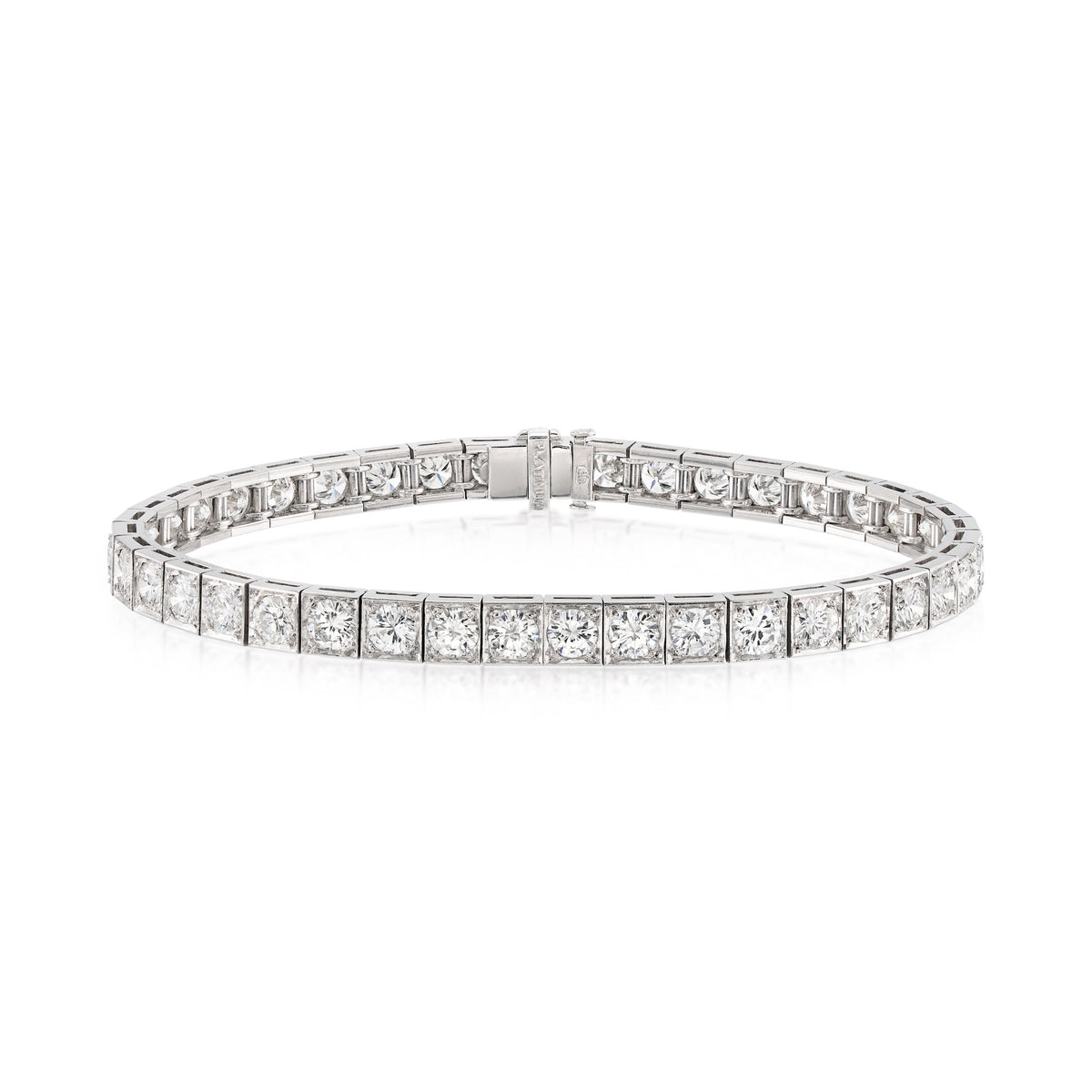Platinum and Diamond Vintage Box Set Tennis Bracelet