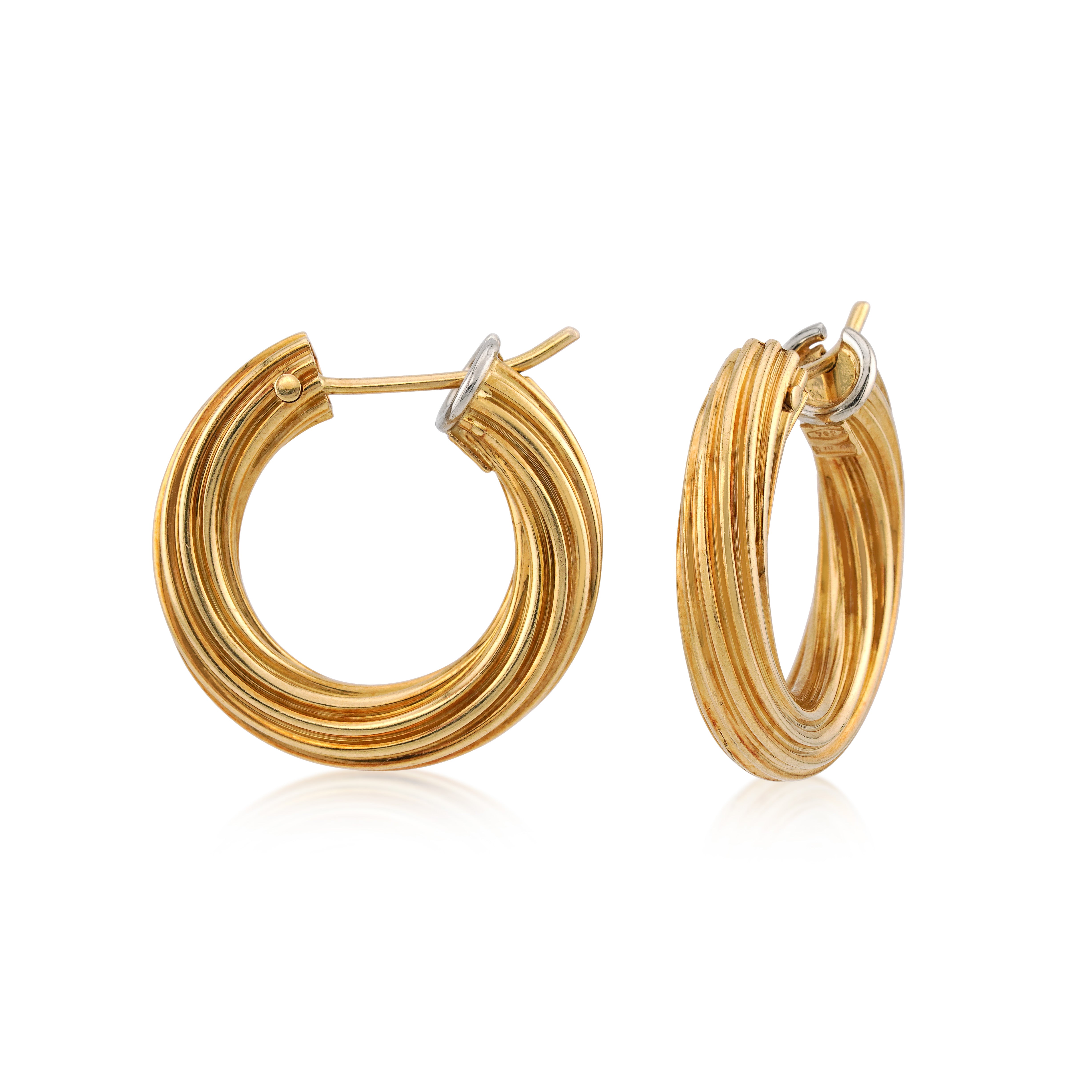 18kt Yellow Gold Twisted Hoop Earrings
