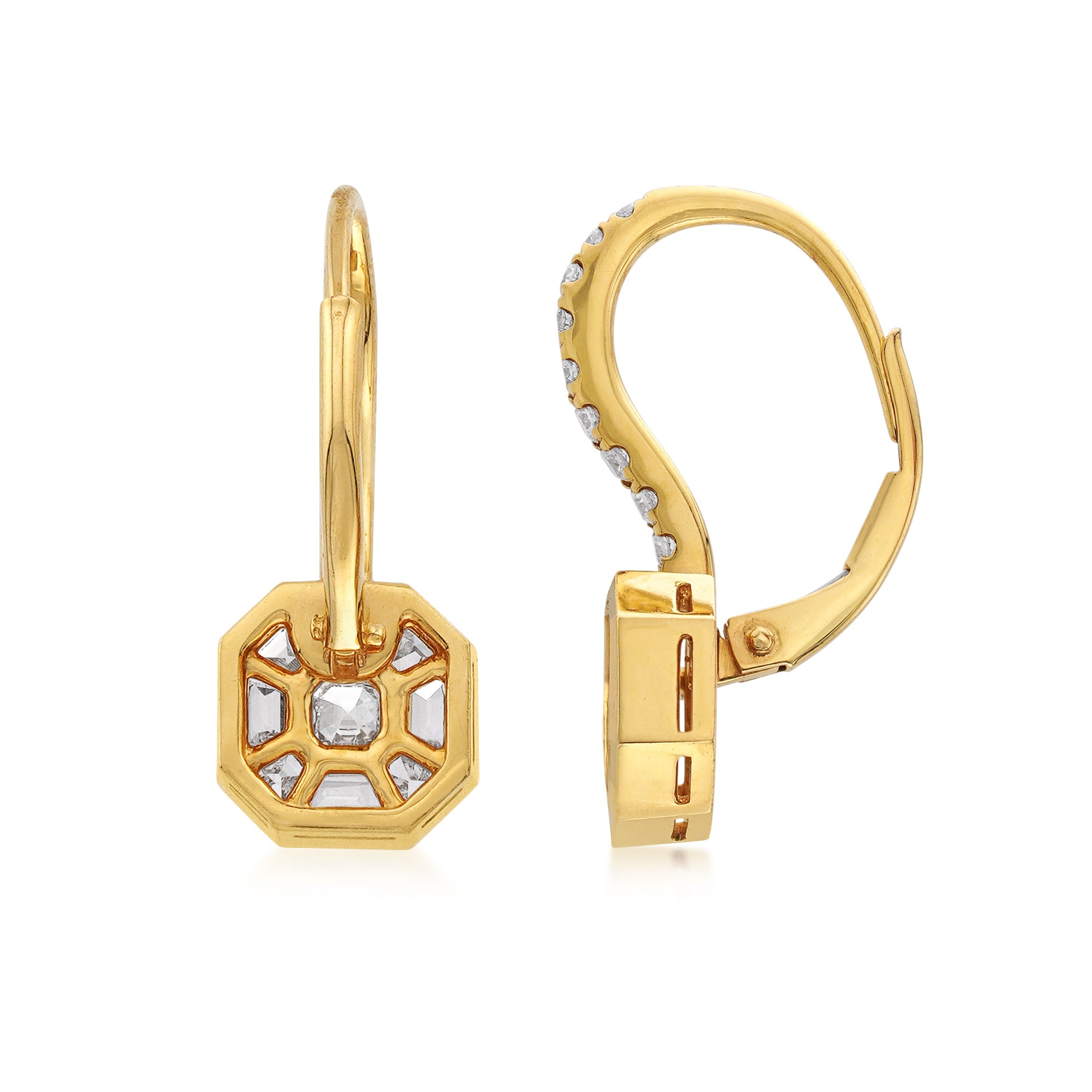 18kt Yellow Gold Hanging Merissa Diamond Earrings