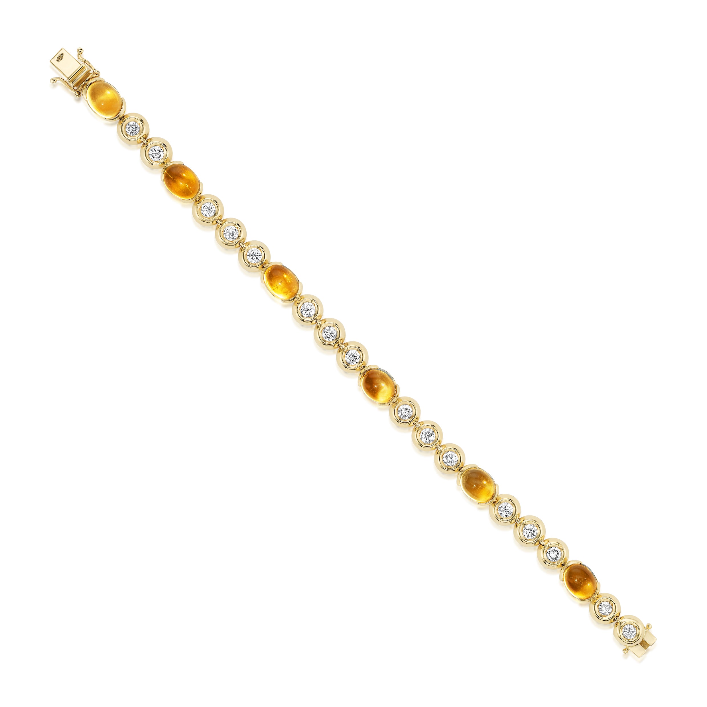 18kt Yellow Gold, Citrine, and Diamond Bracelet