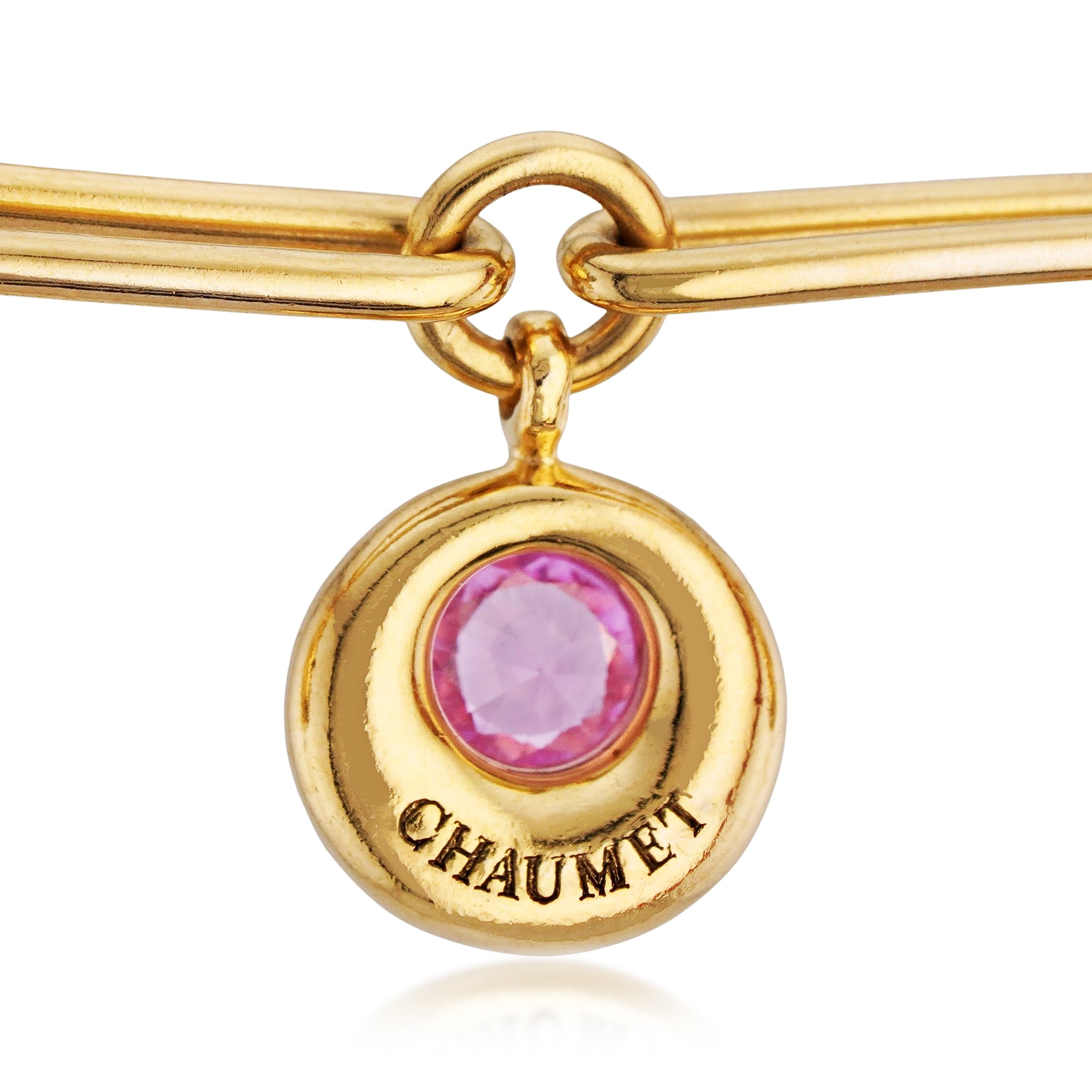 Chaumet 18kt Yellow Gold and Sapphire Paper Link Necklace