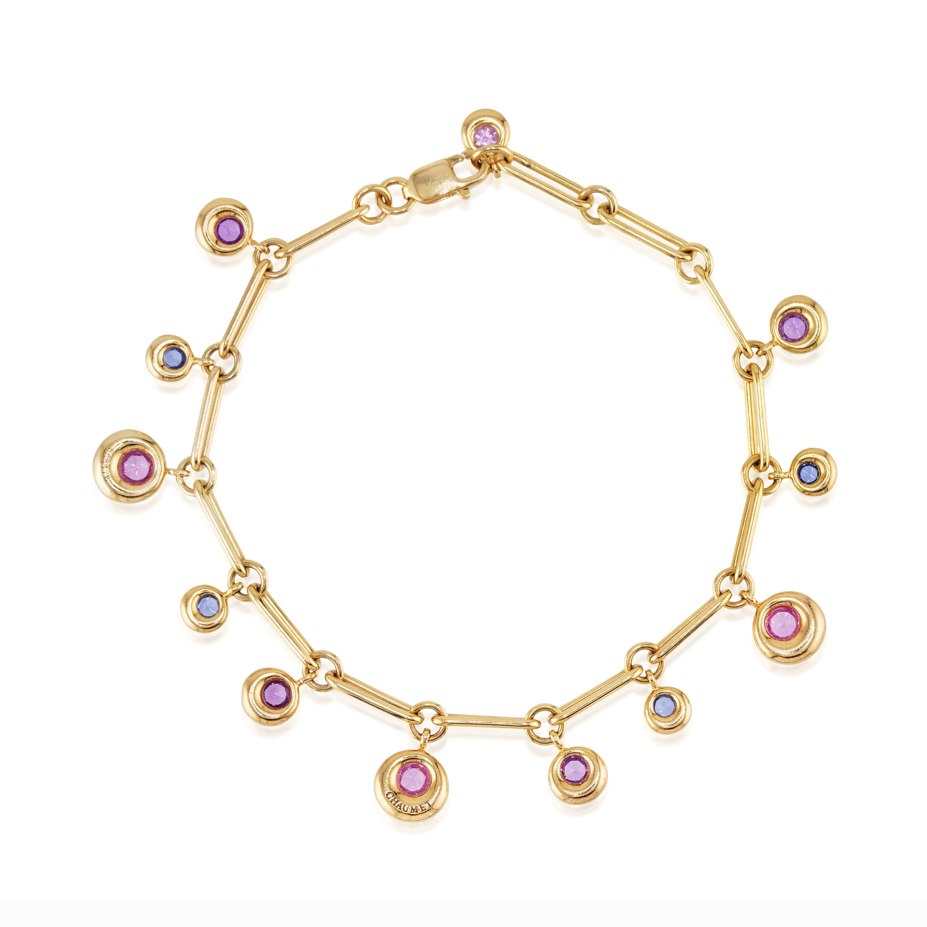 Chaumet 18kt Yellow Gold and Sapphire Paper Link Bracelet