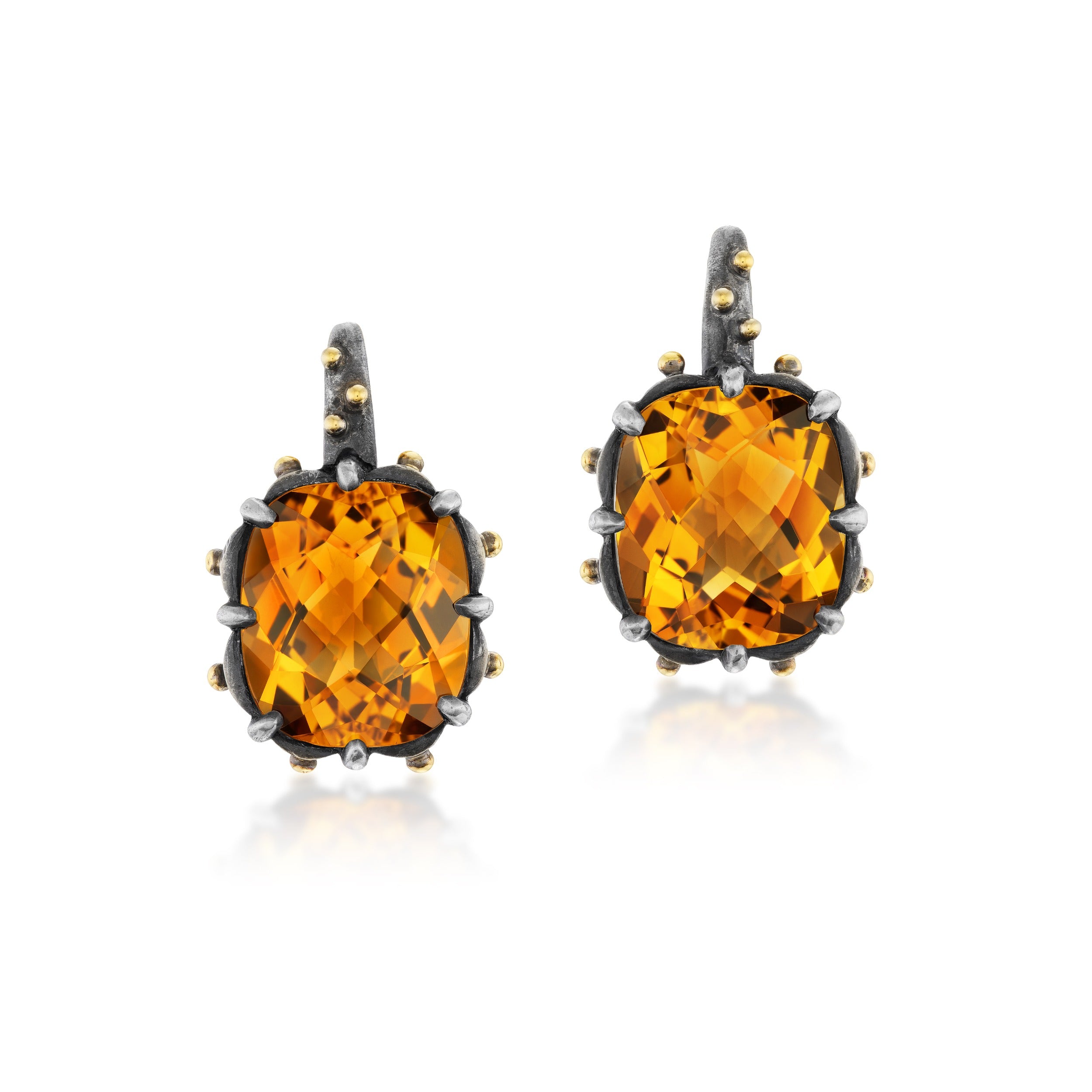Marilyn Cooperman 18kt Yellow Gold and Silver Citrine Earrings