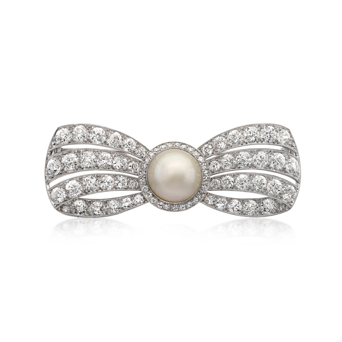 Cartier Platinum, Pearl, and Diamond Brooch