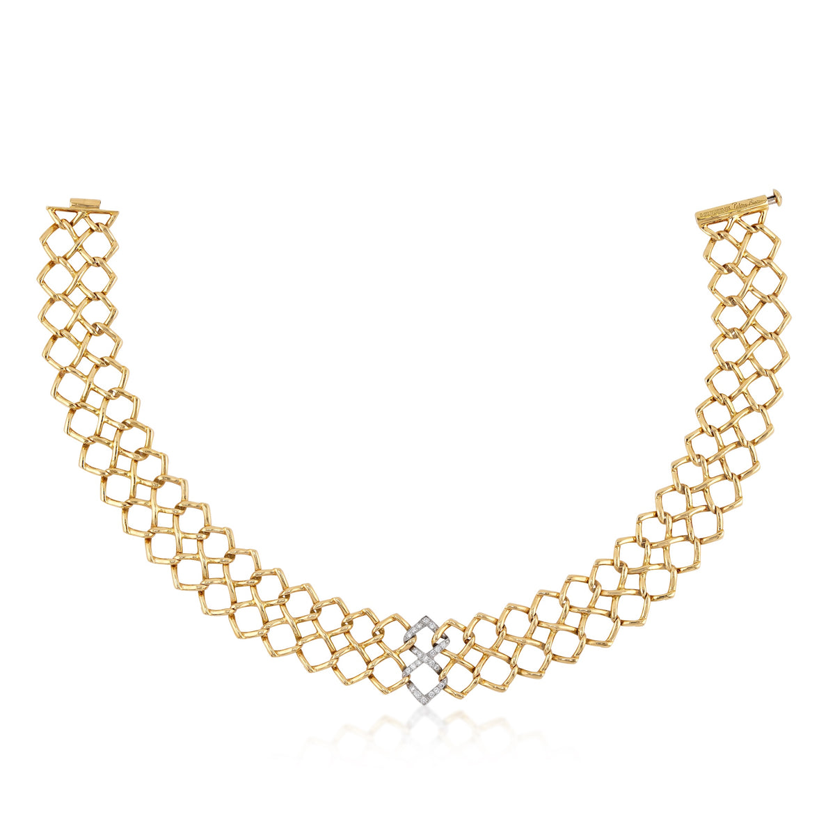 Tiffany & Co by Paloma Picasso 18kt Yellow Gold and Diamond Link Necklace