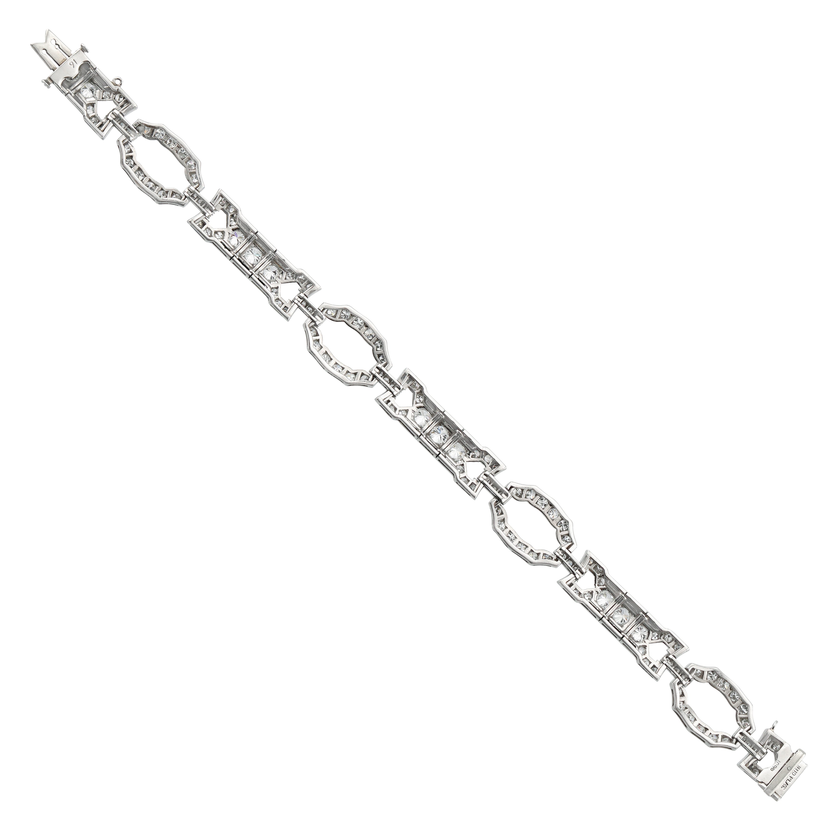 Art Deco Platinum, Diamond, and Onyx Bracelet