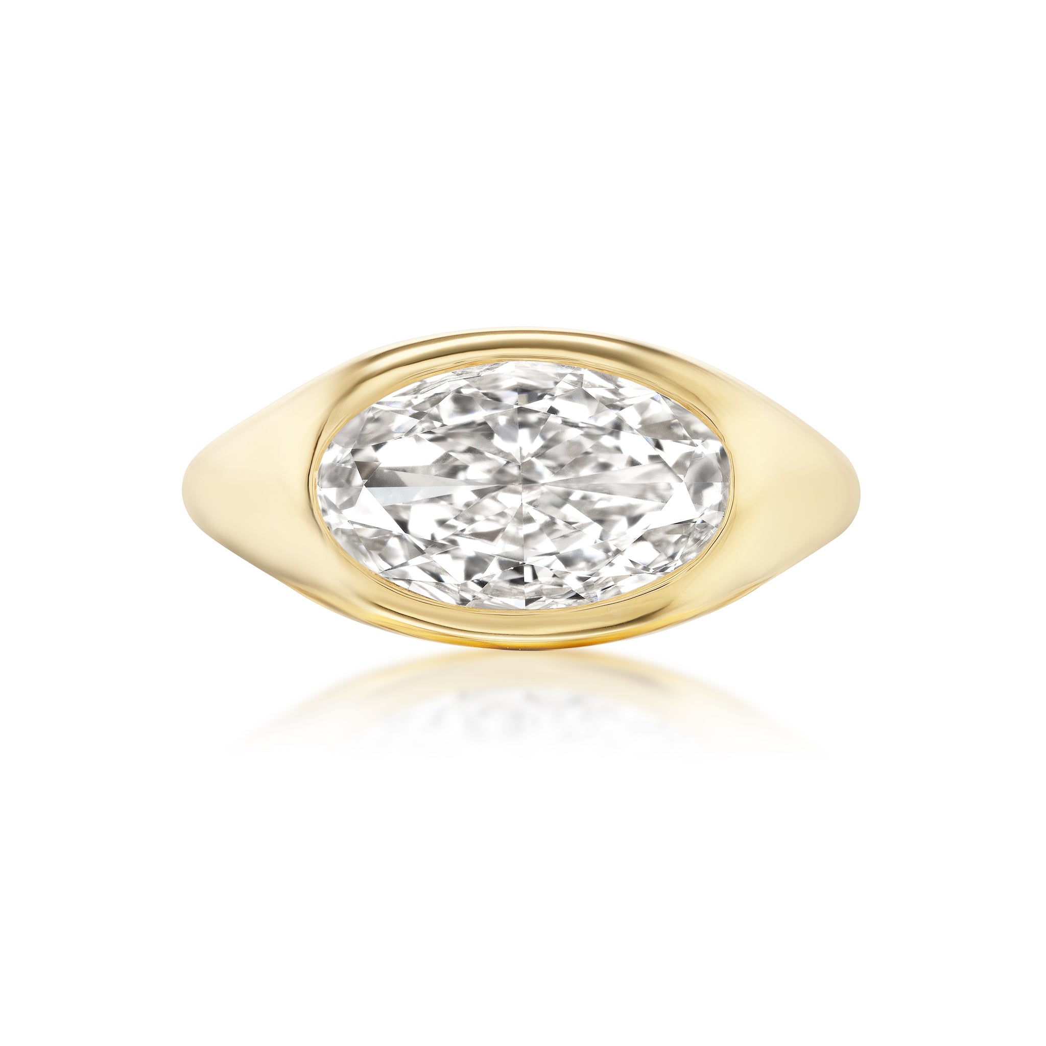 Custom DeYoung Signet Vintage Diamond Engagement Ring in 18kt Yellow Gold