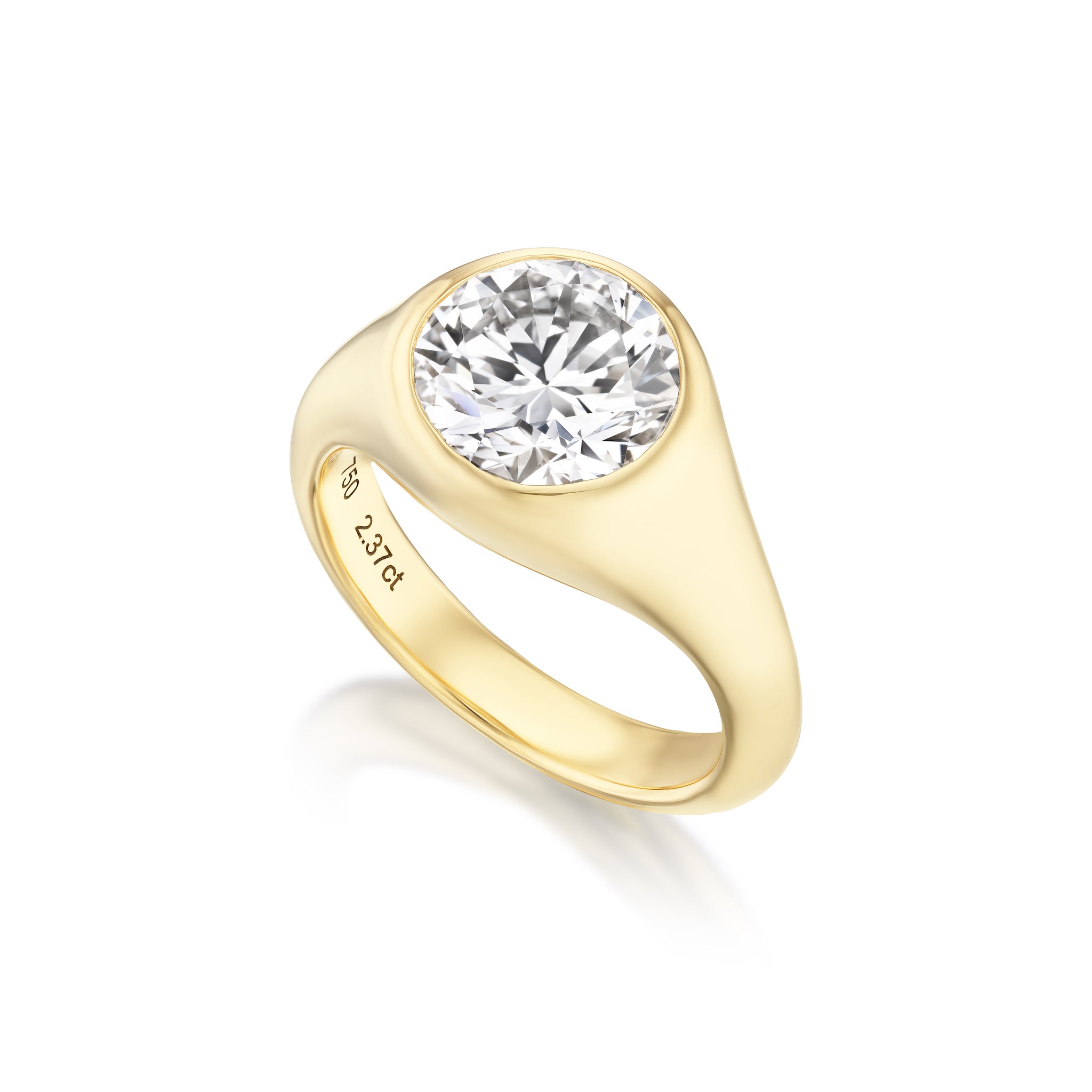 Custom DeYoung Signet Vintage Diamond Engagement Ring in 18kt Yellow Gold