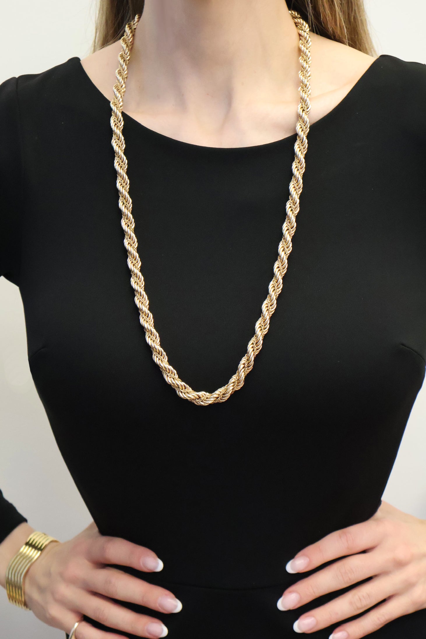 Tiffany 14kt Yellow Gold Long Rope Chain