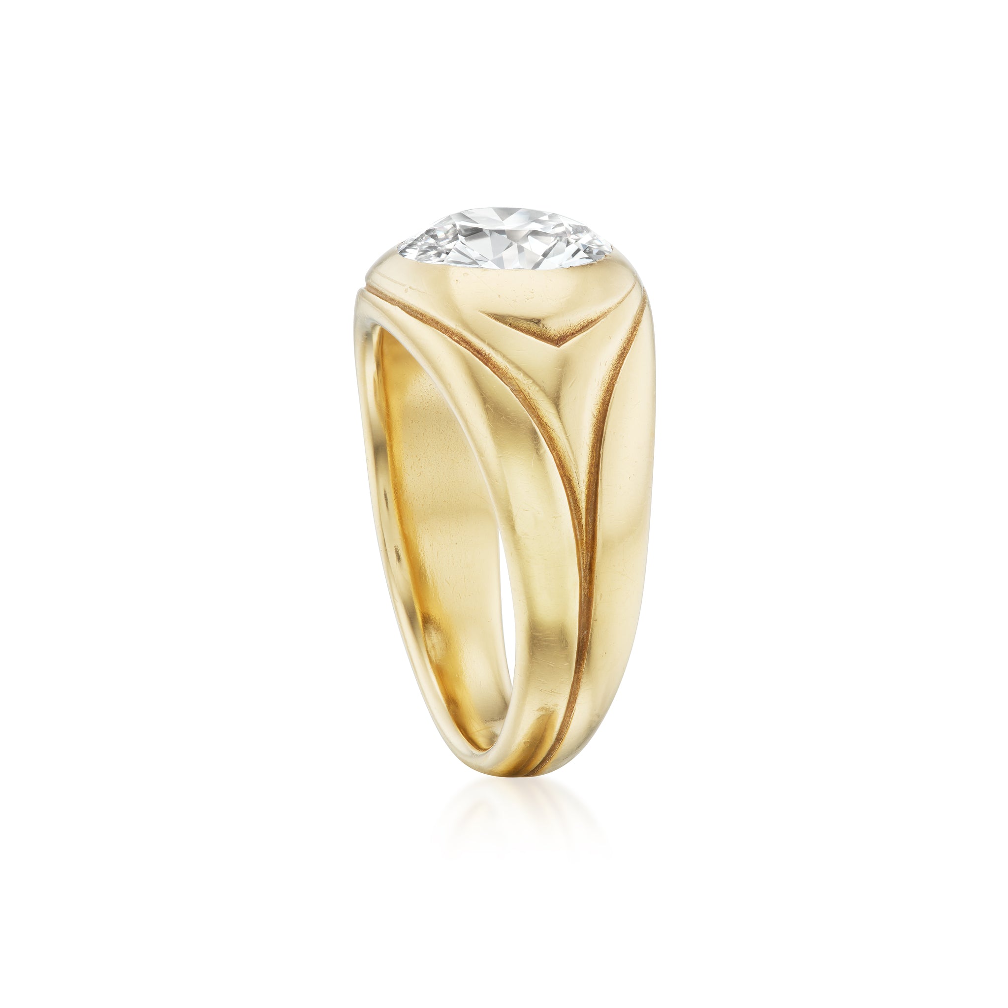 Art Deco 18kt Yellow Gold Old European-cut Diamond Ring