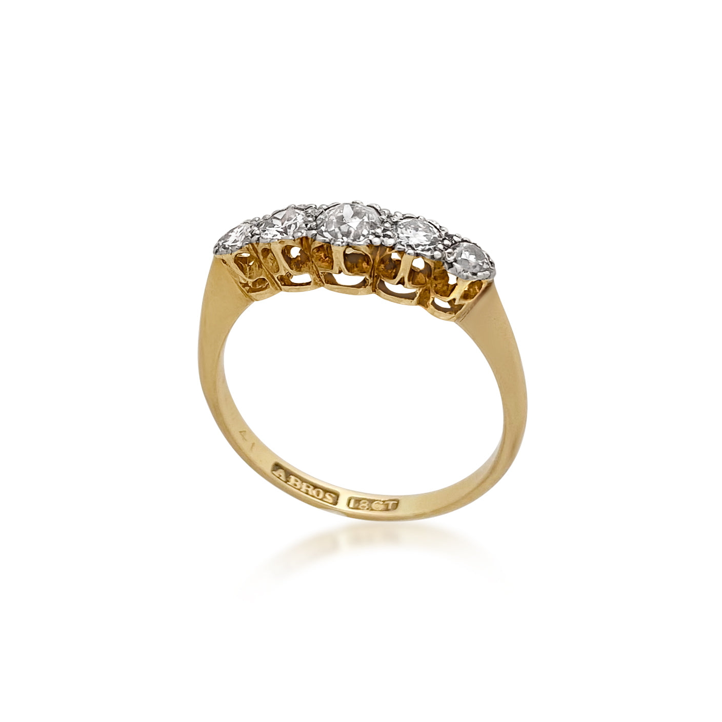 18kt Yellow Gold Five Stone Diamond Ring