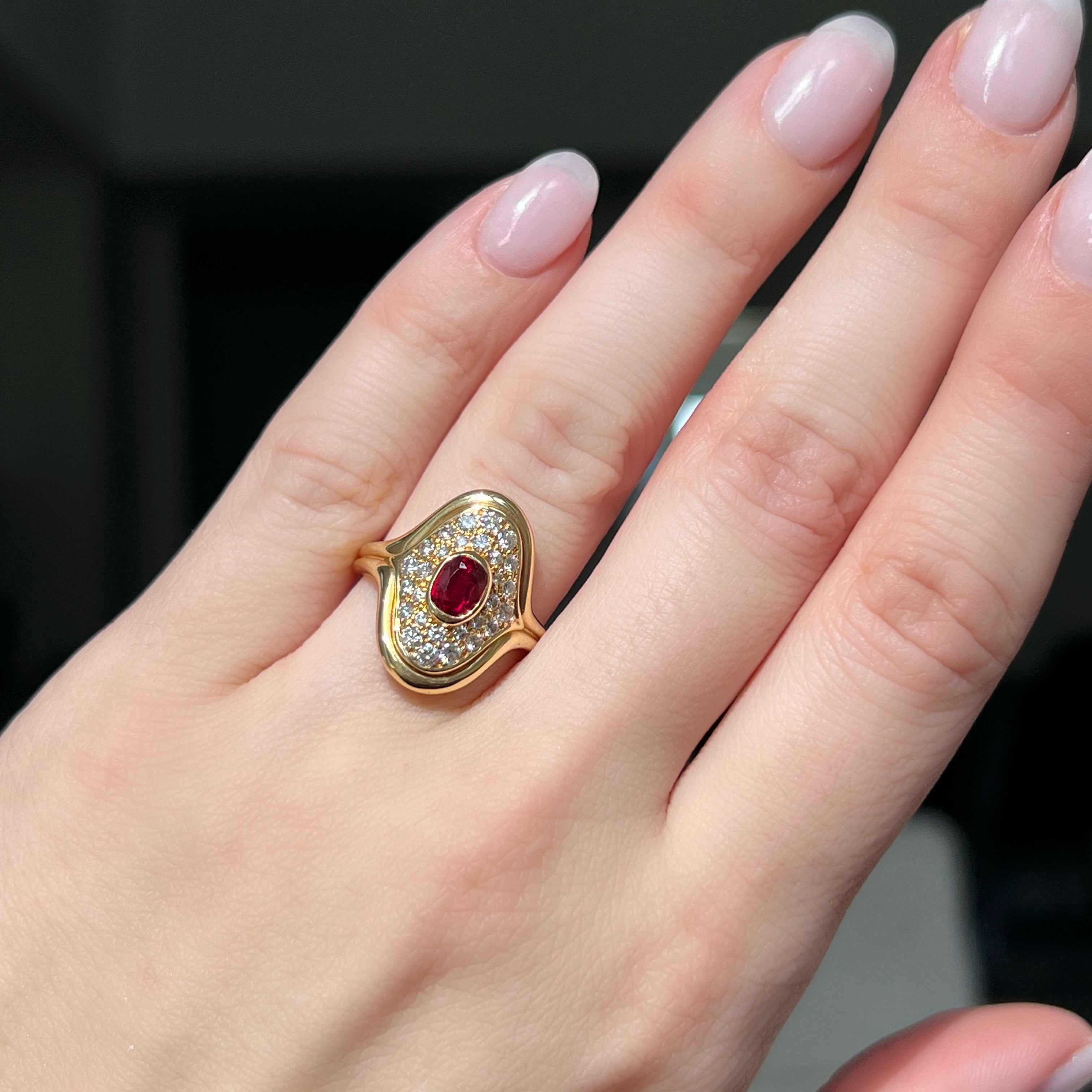 18kt Yellow Gold Ruby and Diamond Ring