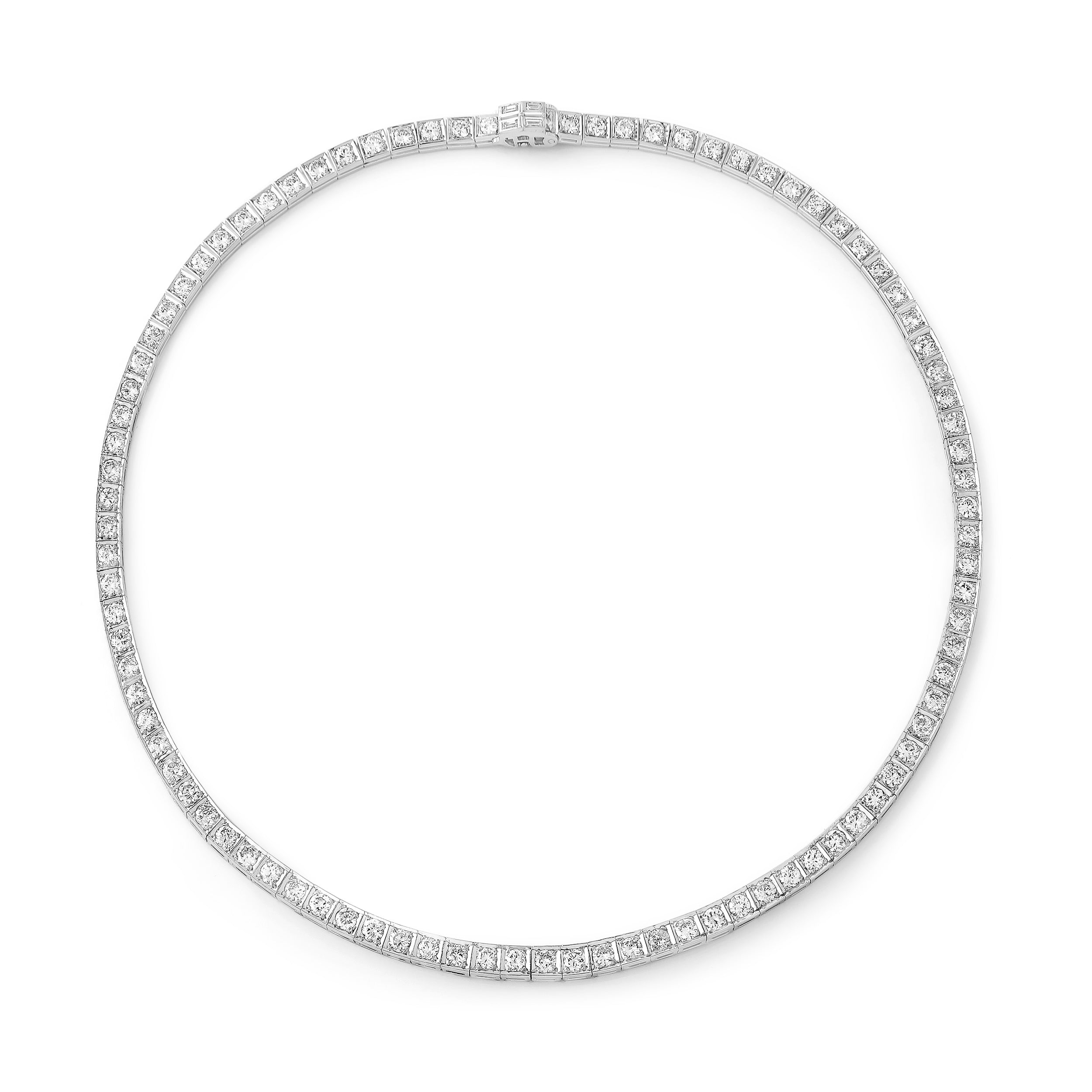 Platinum and Diamond Box Set Tennis Necklace