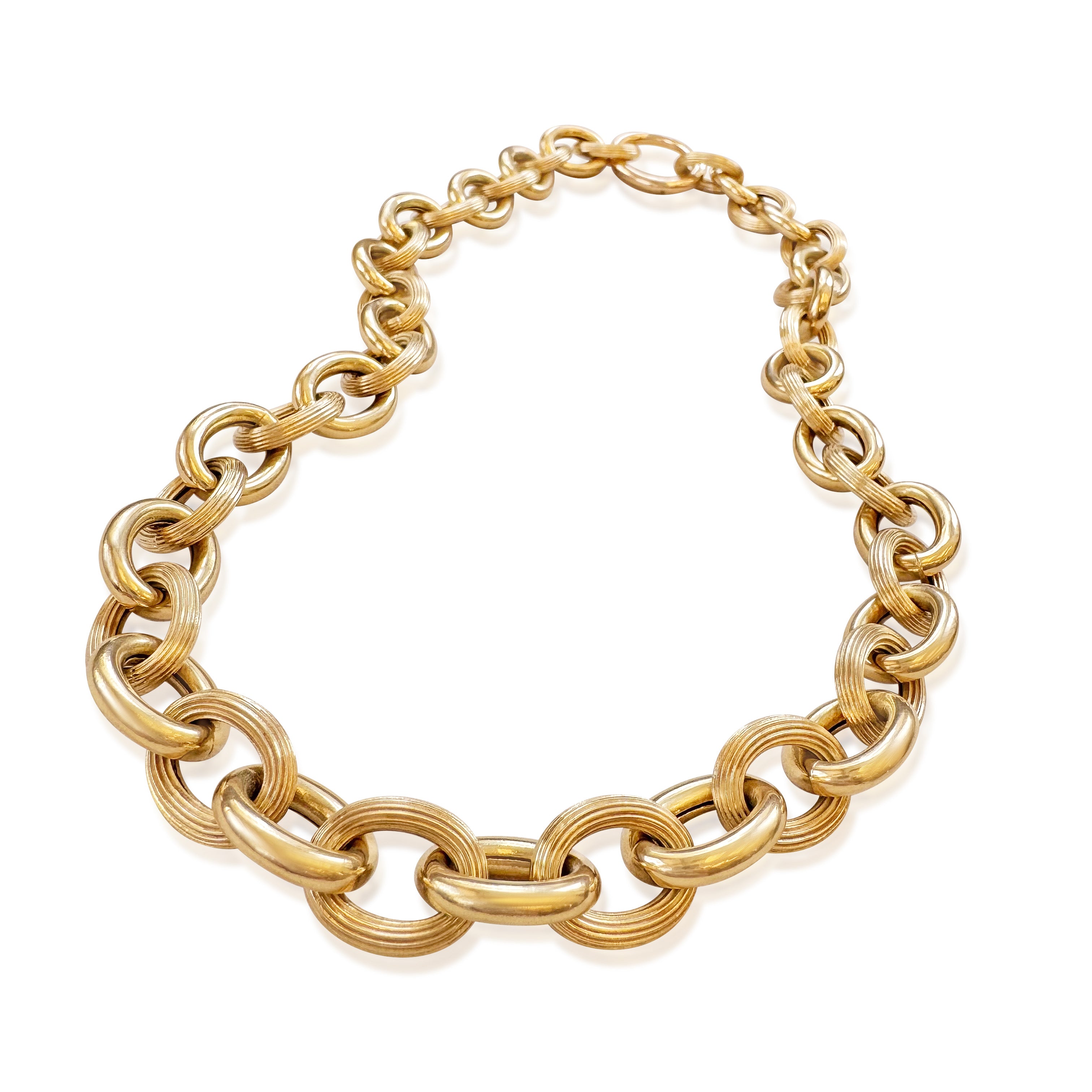 18kt Yellow Gold Oval Link Necklace