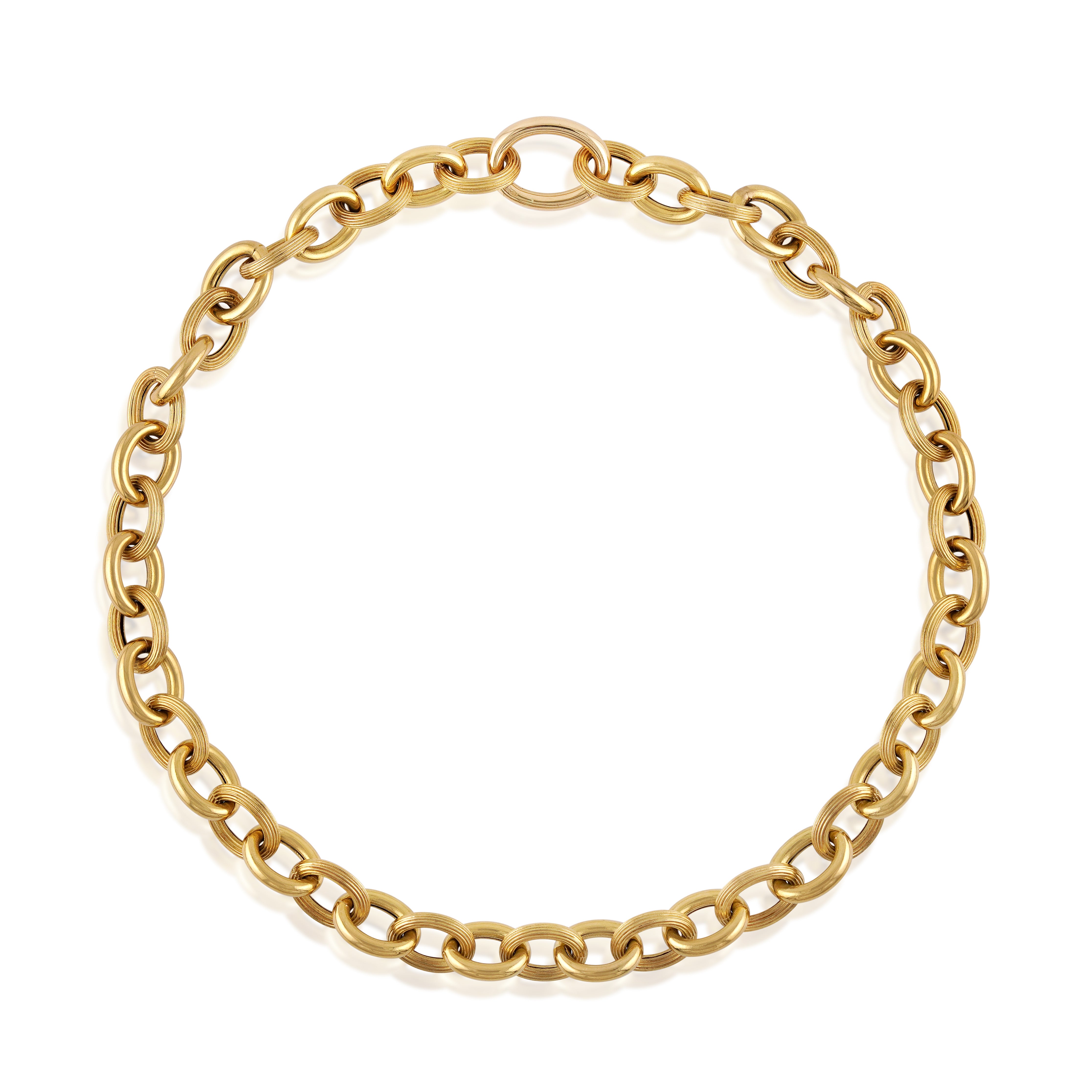 18kt Yellow Gold Oval Link Necklace
