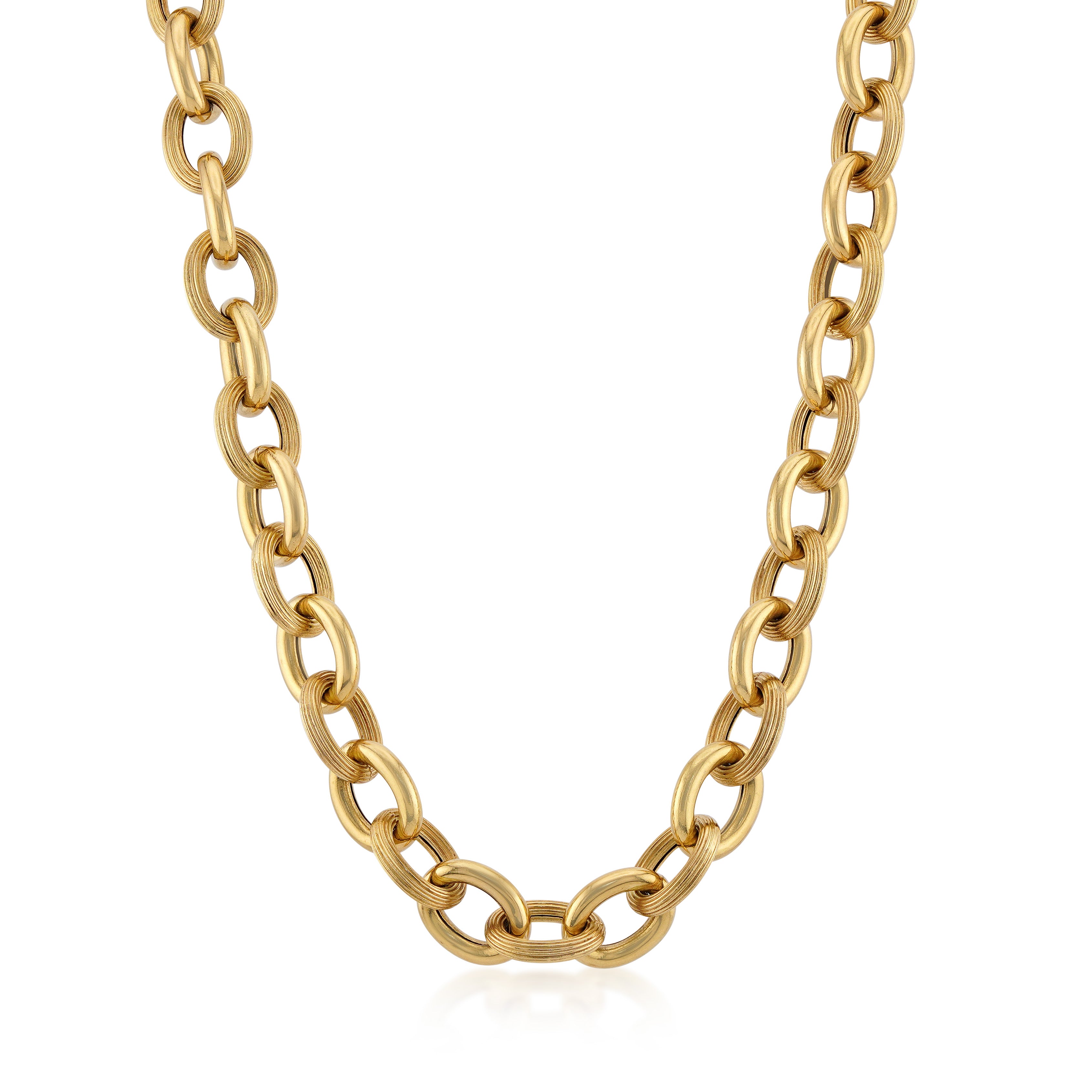 18kt Yellow Gold Oval Link Necklace