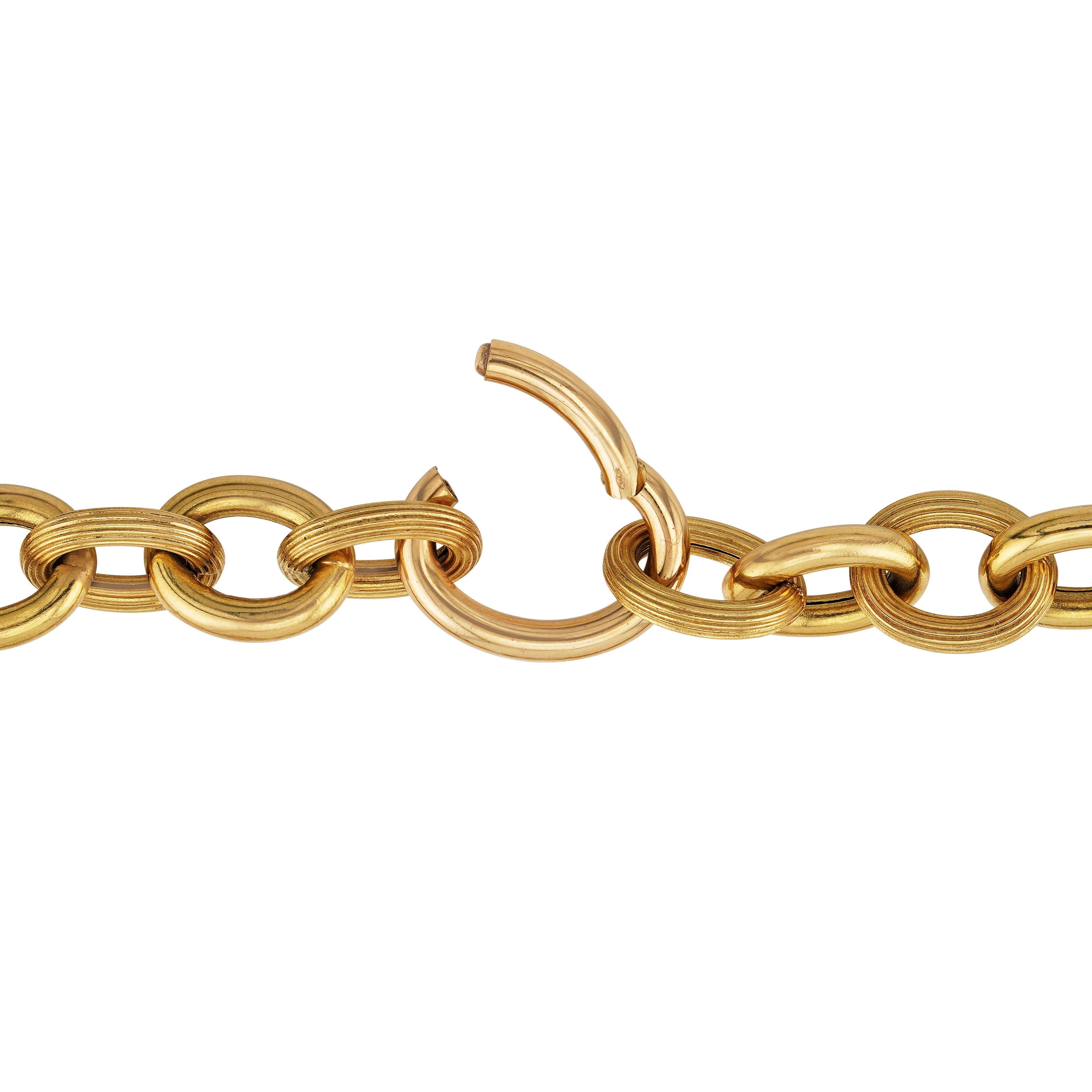 18kt Yellow Gold Oval Link Necklace