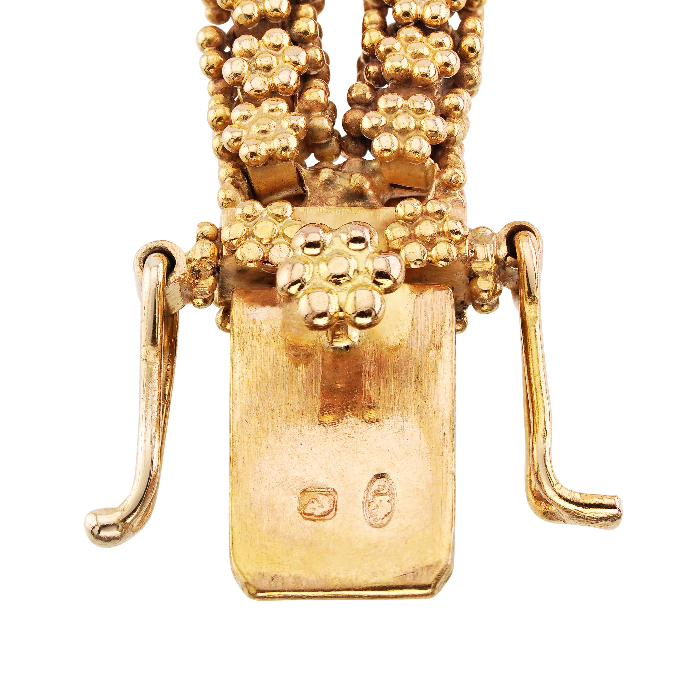 18kt Yellow Gold, Emerald, and Diamond Knot Chain Bracelet