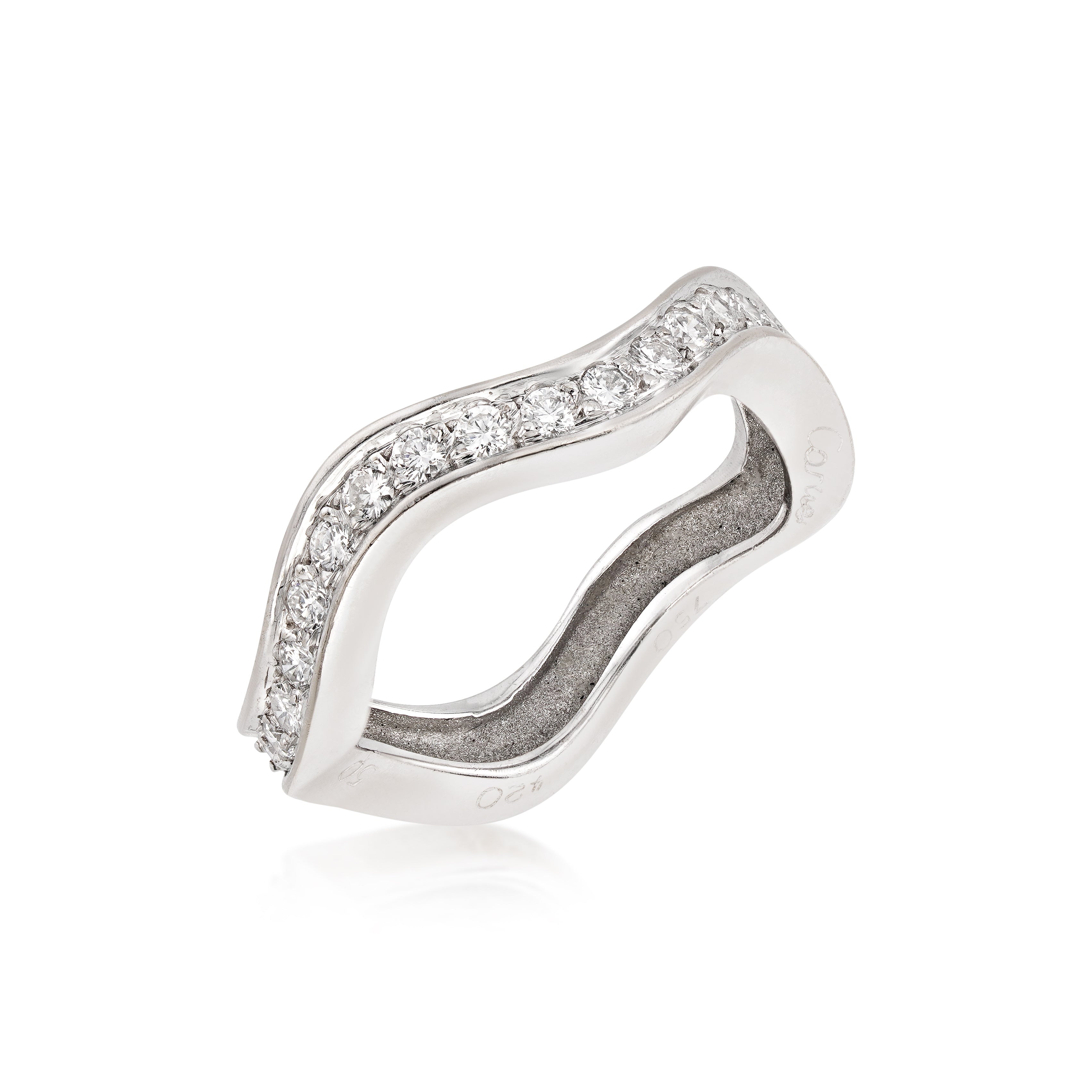 Pair of Cartier 18kt White and Yellow Gold Diamond "Neptune" Rings