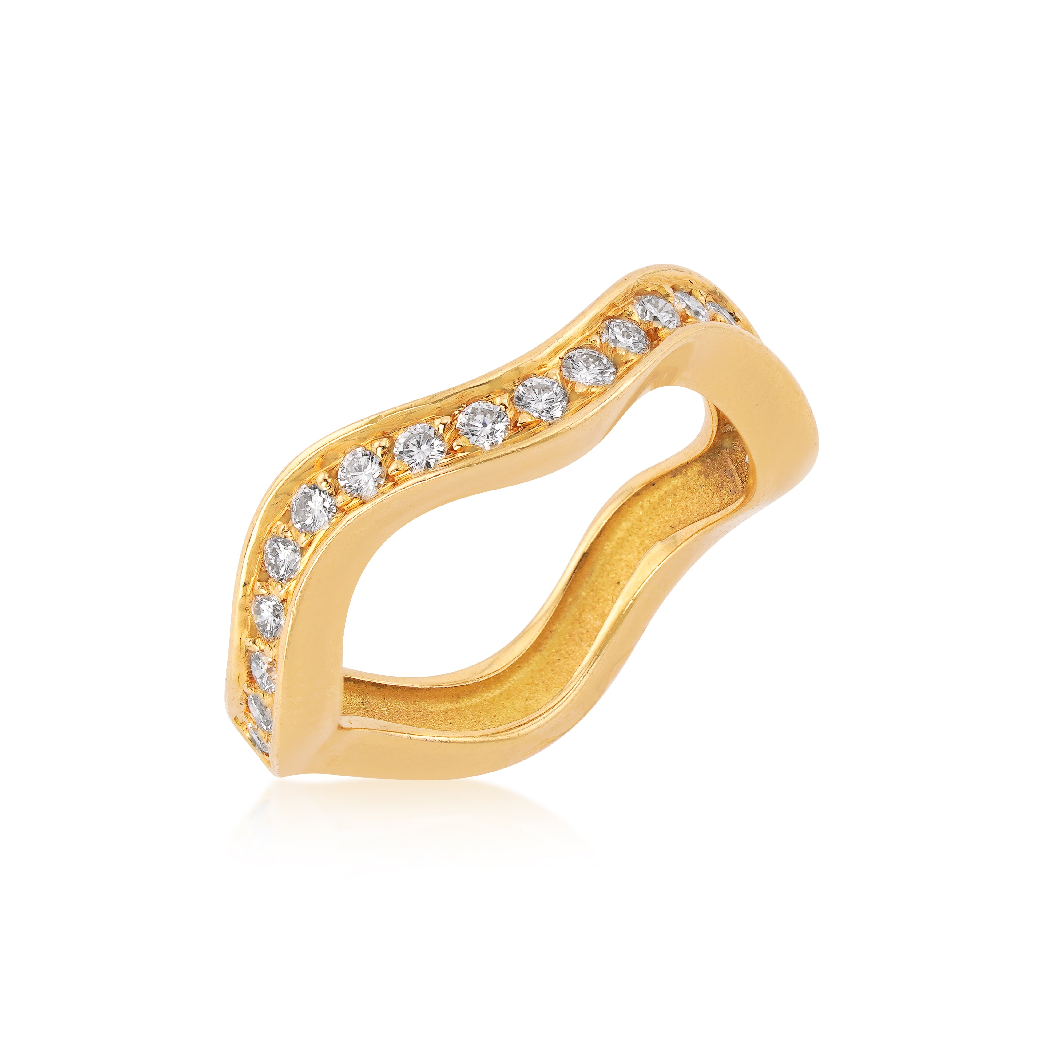 Pair of Cartier 18kt White and Yellow Gold Diamond "Neptune" Rings