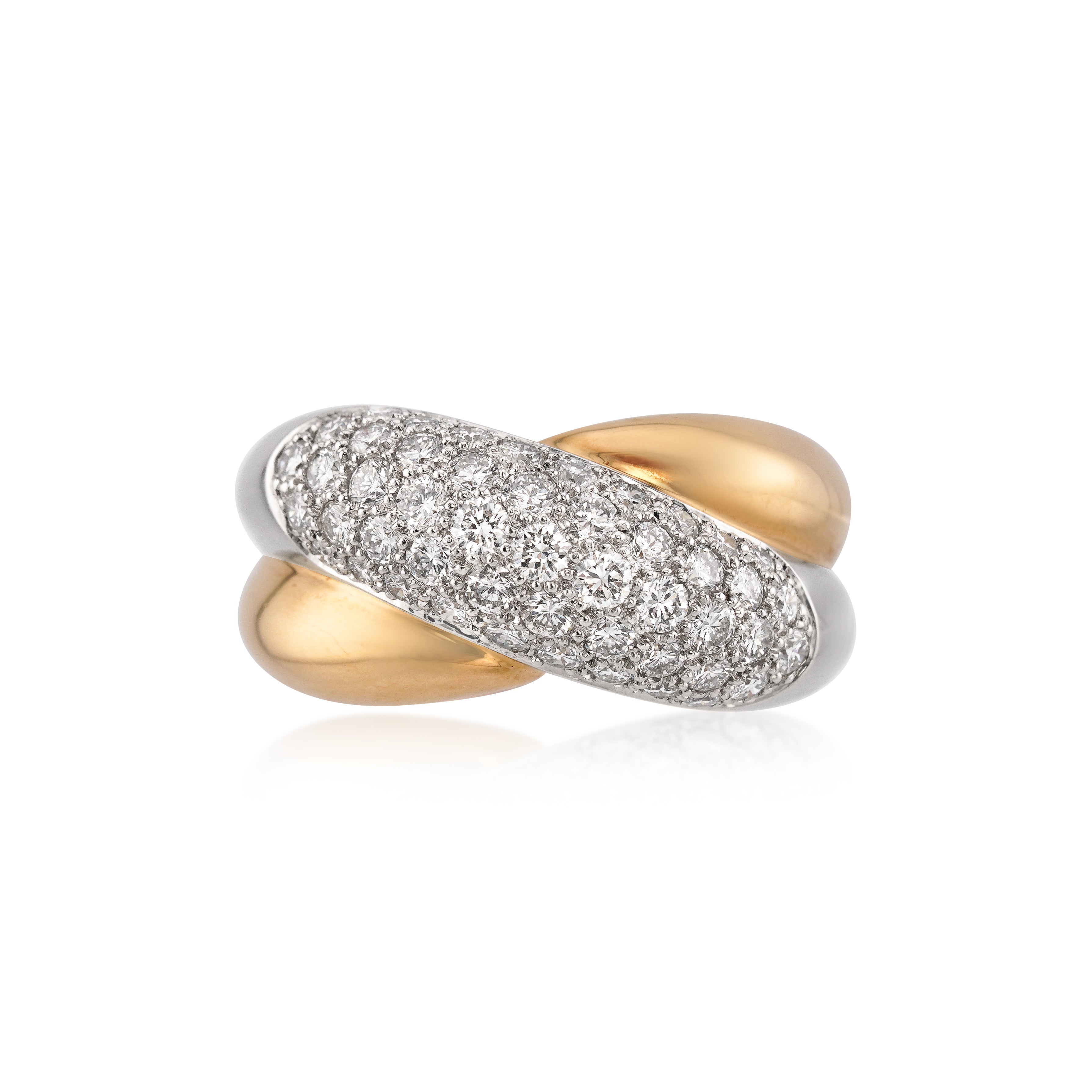 Cartier 18kt Yellow Gold and Platinum Diamond Colisee Ring