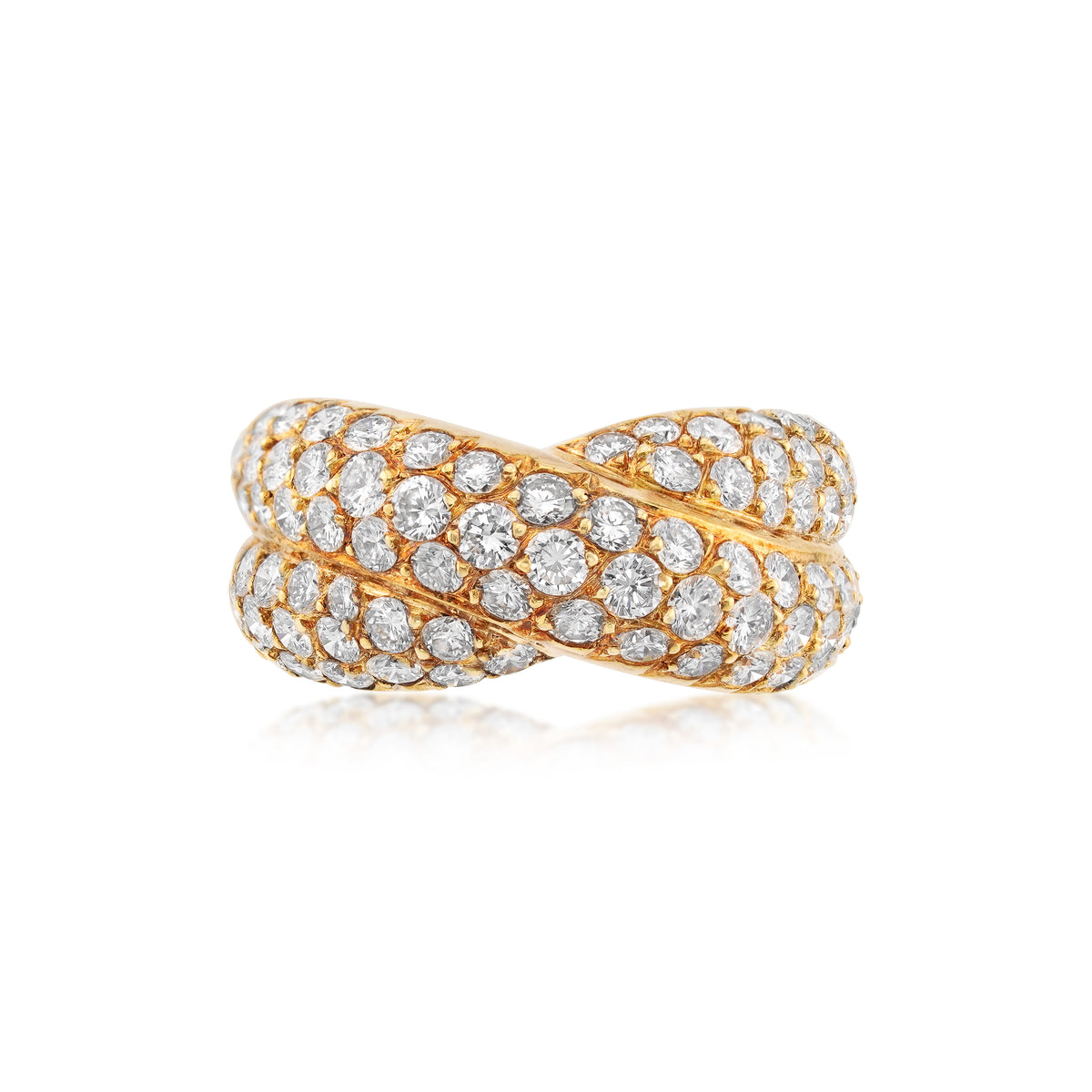 Van Cleef & Arpels 18kt Yellow Gold and Diamond Crossover Ring