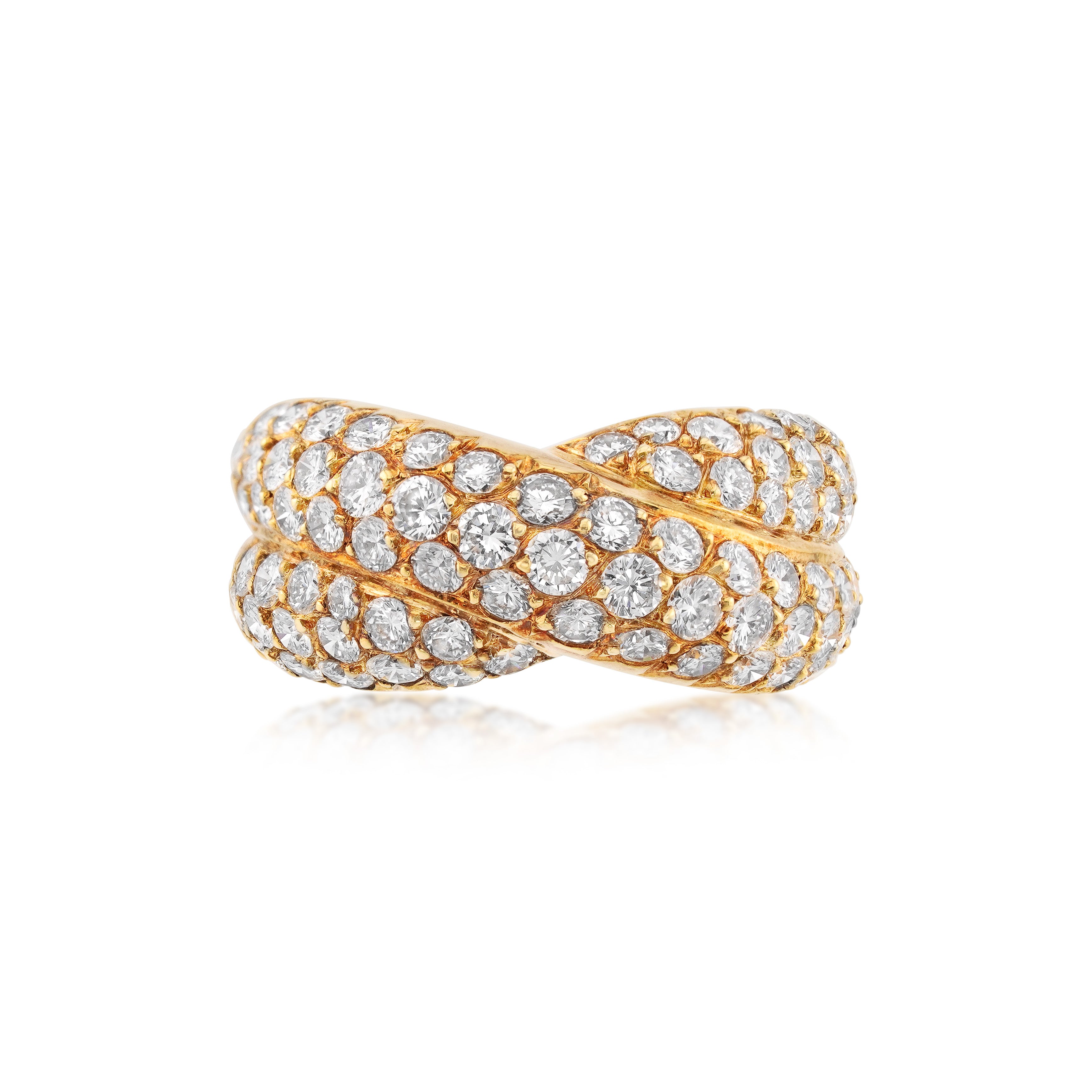 Van Cleef & Arpels 18kt Yellow Gold and Diamond Crossover Ring