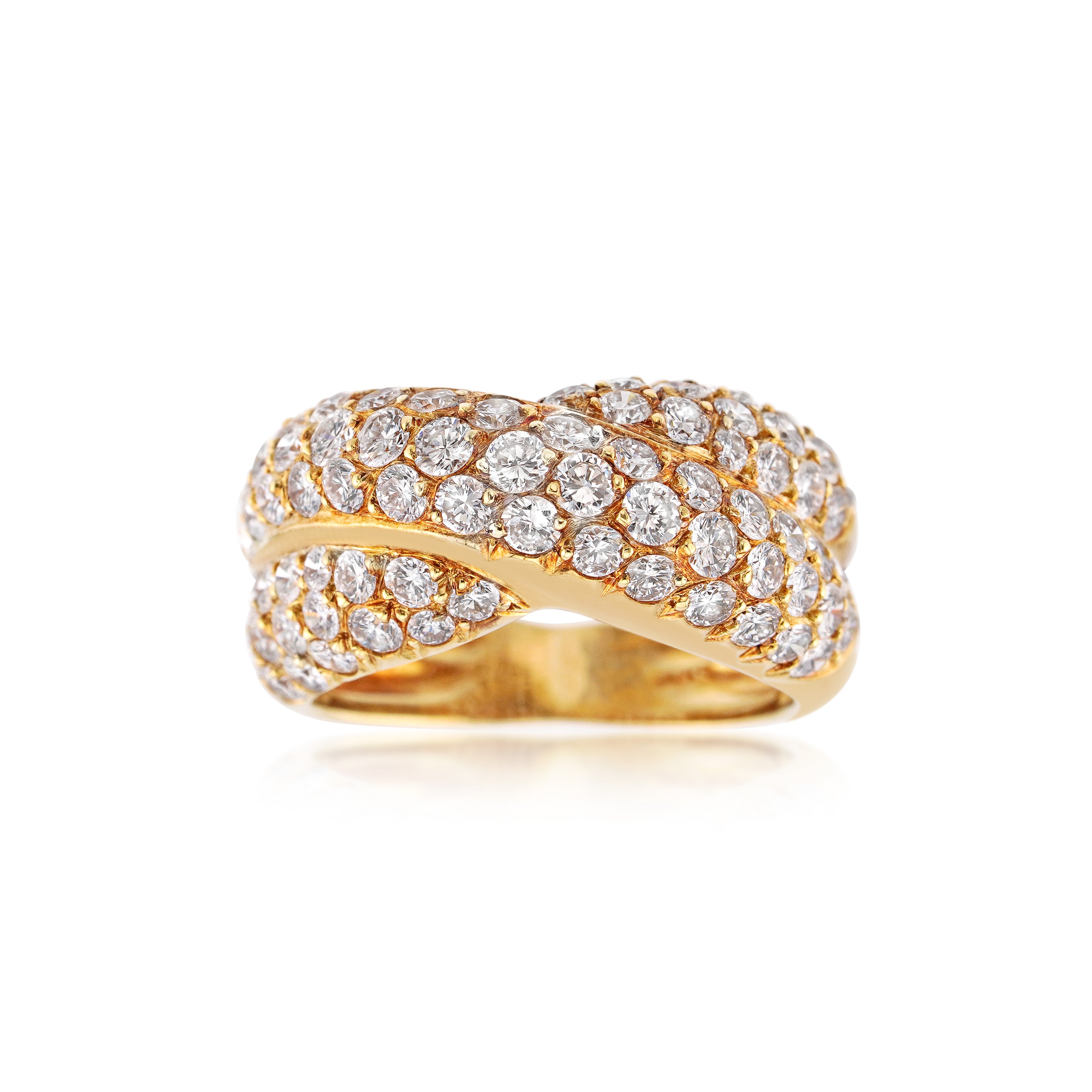 Van Cleef & Arpels 18kt Yellow Gold and Diamond Crossover Ring