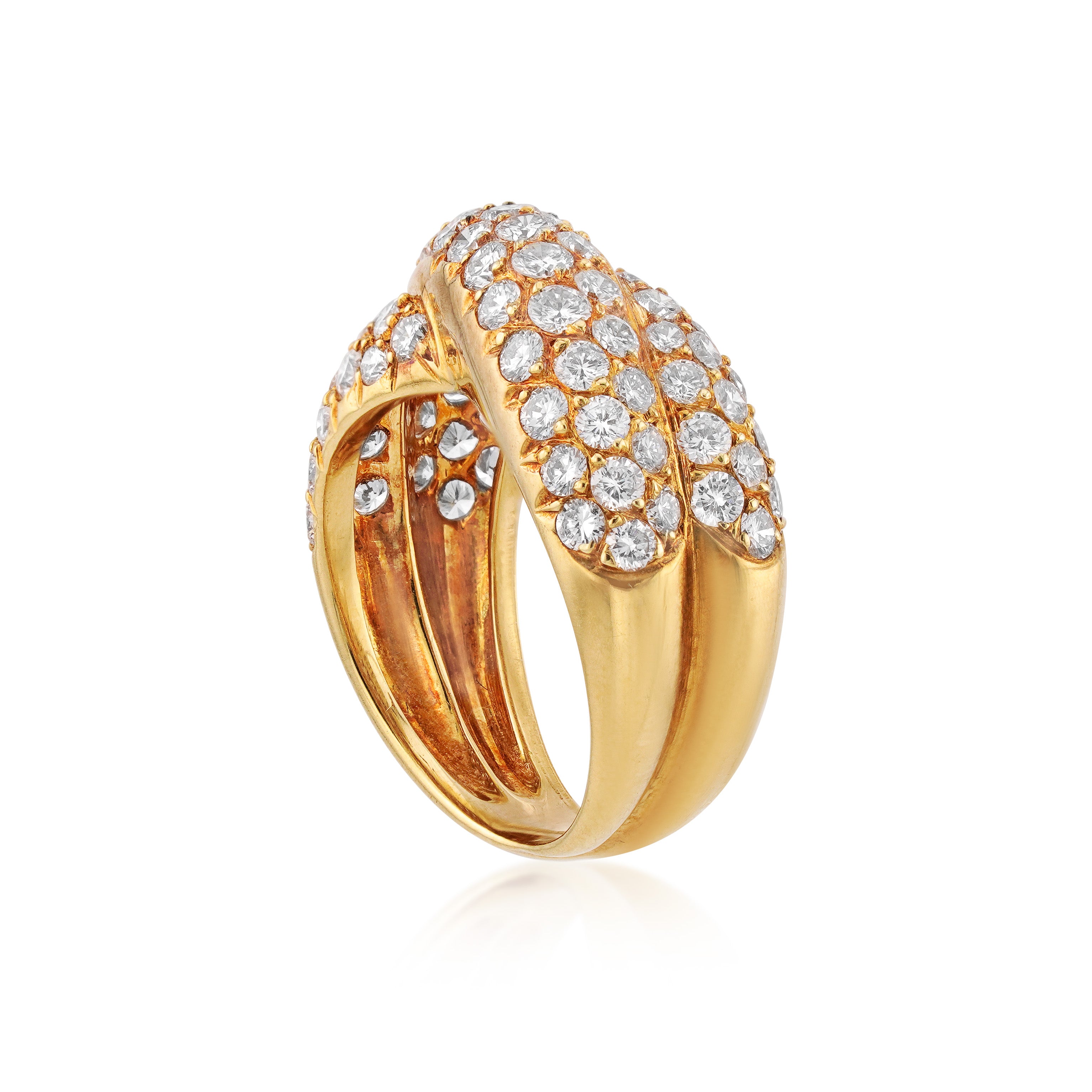 Van Cleef & Arpels 18kt Yellow Gold and Diamond Crossover Ring