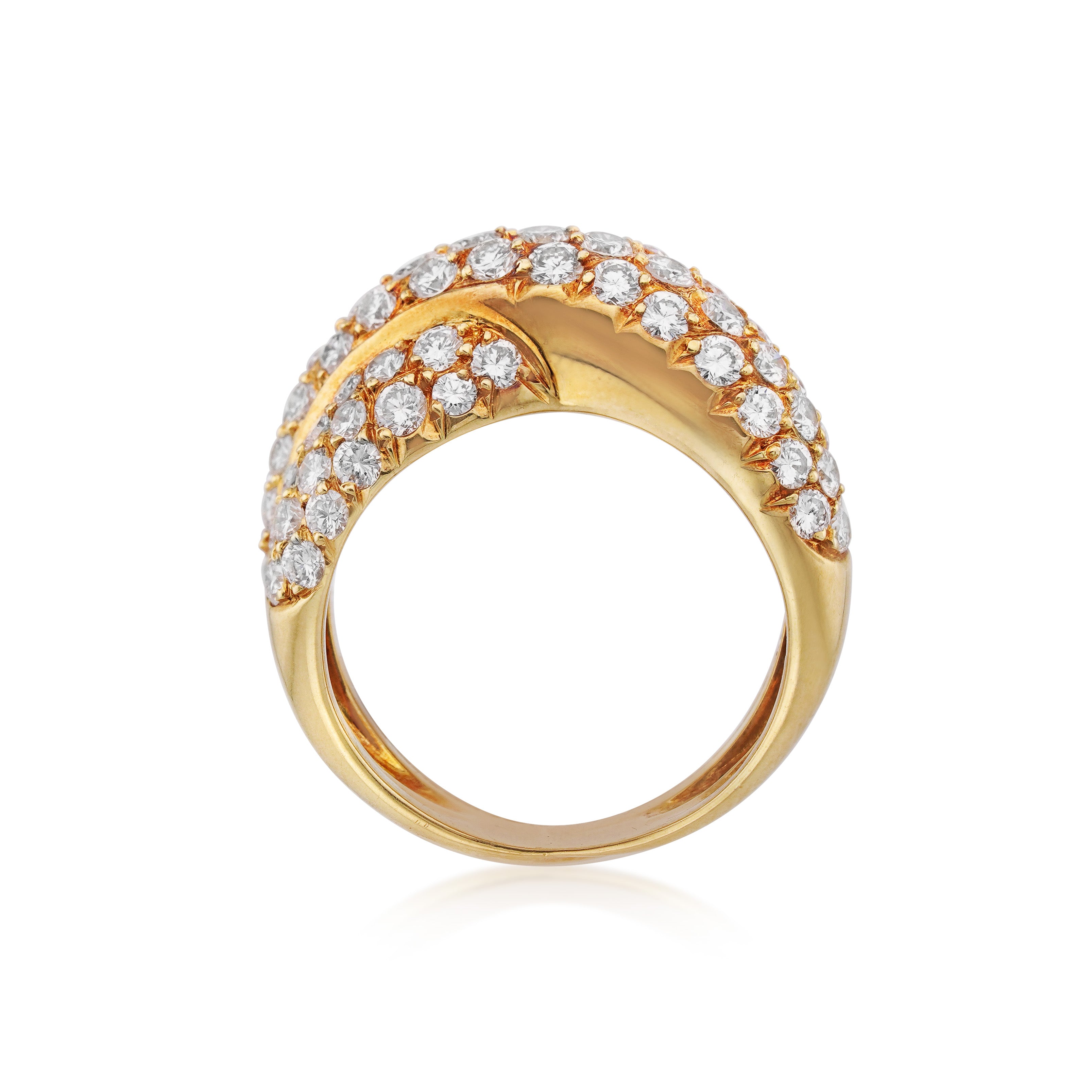 Van Cleef & Arpels 18kt Yellow Gold and Diamond Crossover Ring