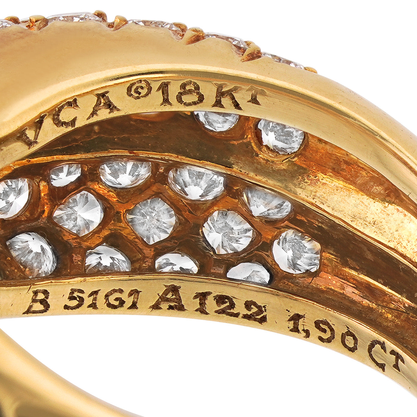 Van Cleef & Arpels 18kt Yellow Gold and Diamond Crossover Ring