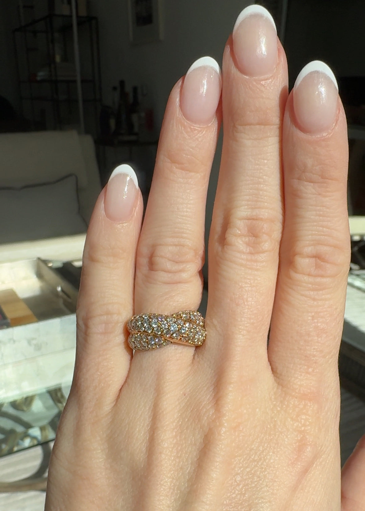 Van Cleef & Arpels 18kt Yellow Gold and Diamond Crossover Ring