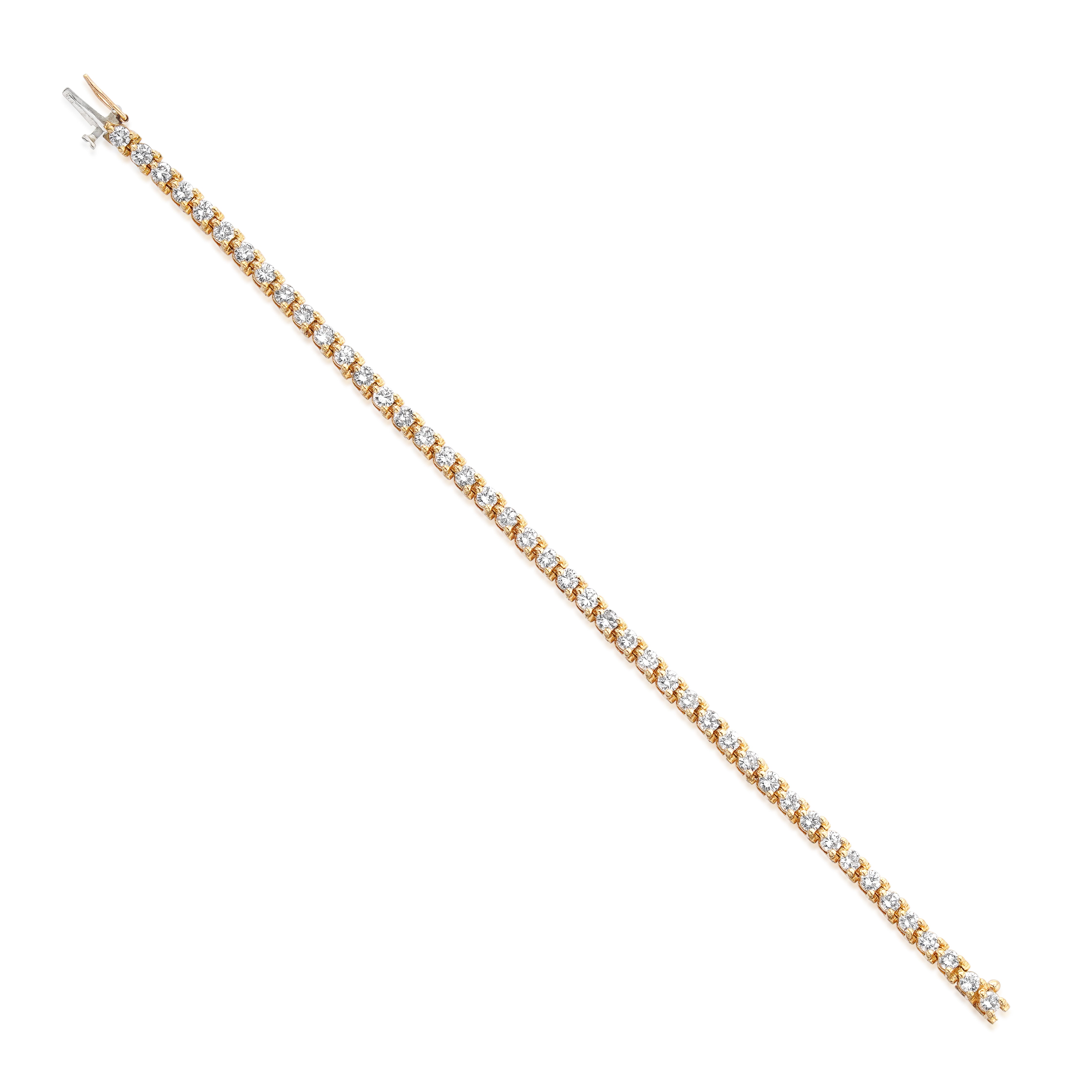 Vintage 18kt Yellow Gold and Diamond Tennis Bracelet