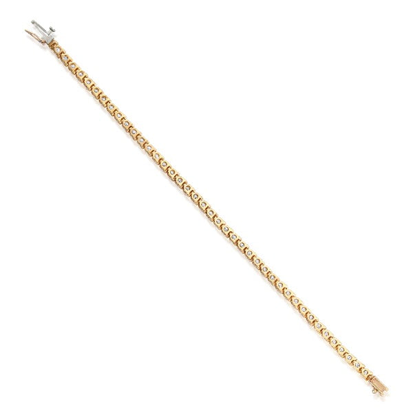 Vintage 18kt Yellow Gold and Diamond Tennis Bracelet