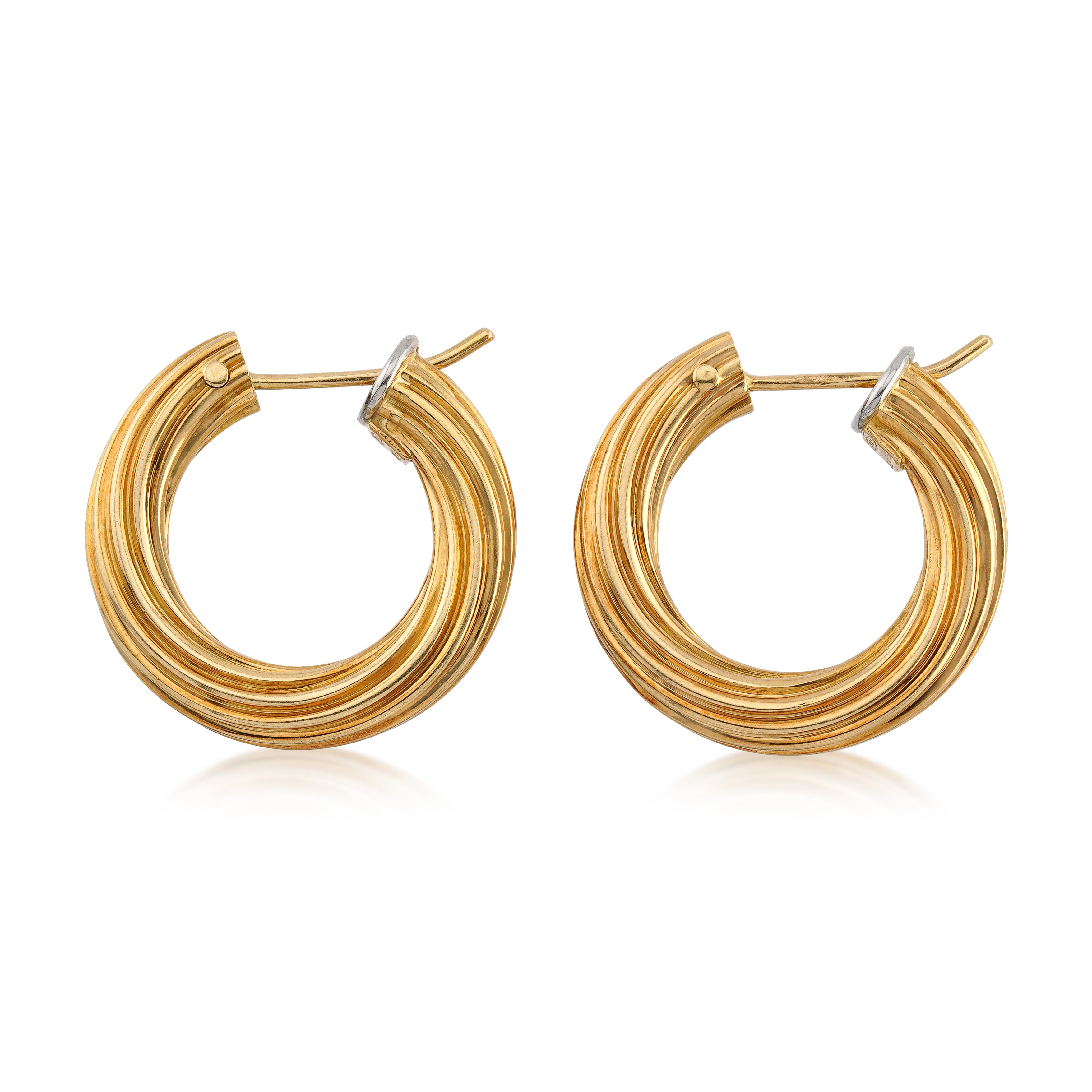 18kt Yellow Gold Twisted Hoop Earrings