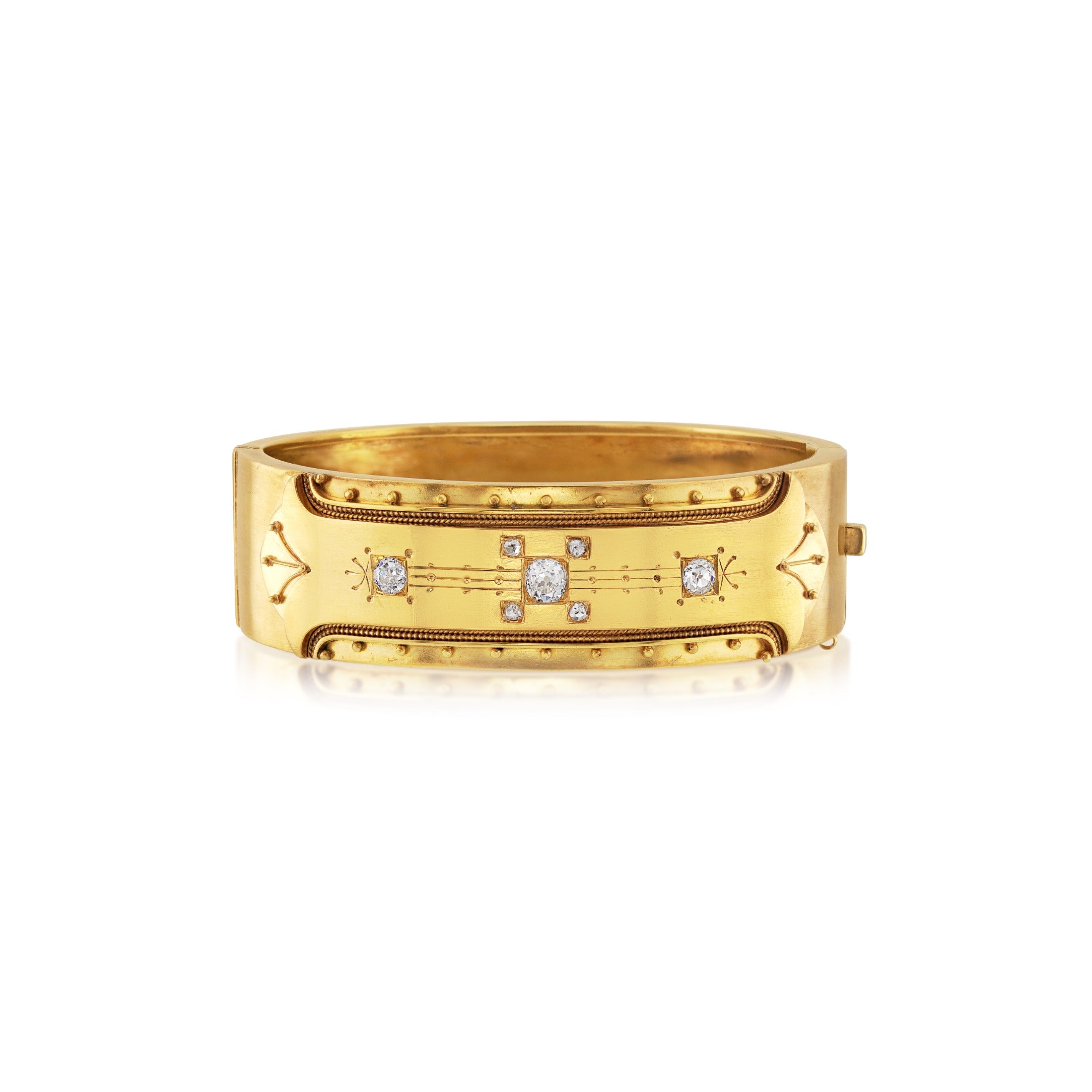 Victorian 14kt Yellow Gold and Diamond Bangle