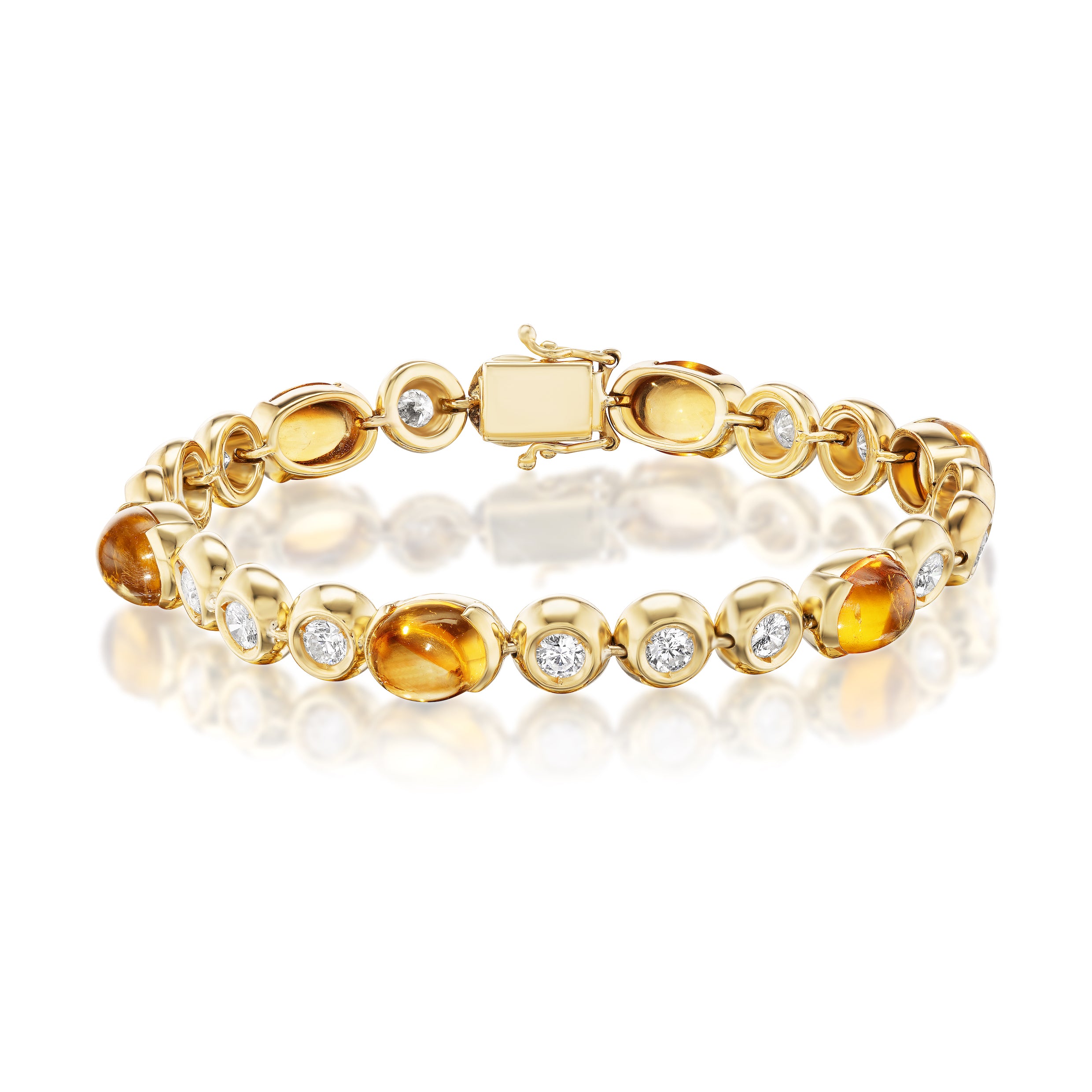 18kt Yellow Gold, Citrine, and Diamond Bracelet