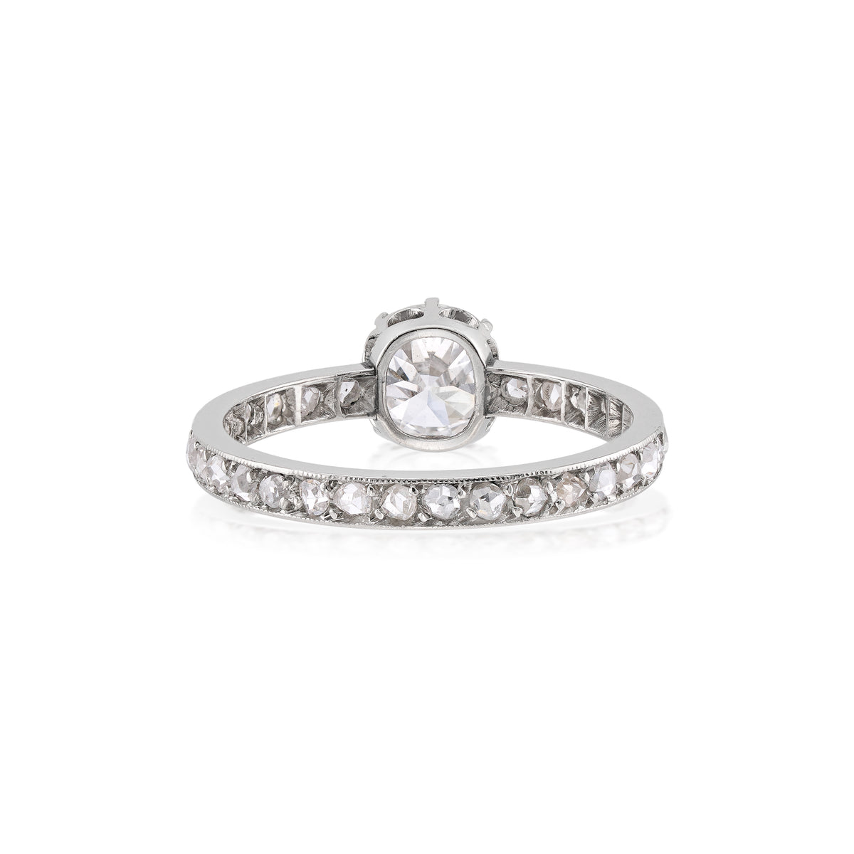 Platinum and Diamond Vintage Ring back view