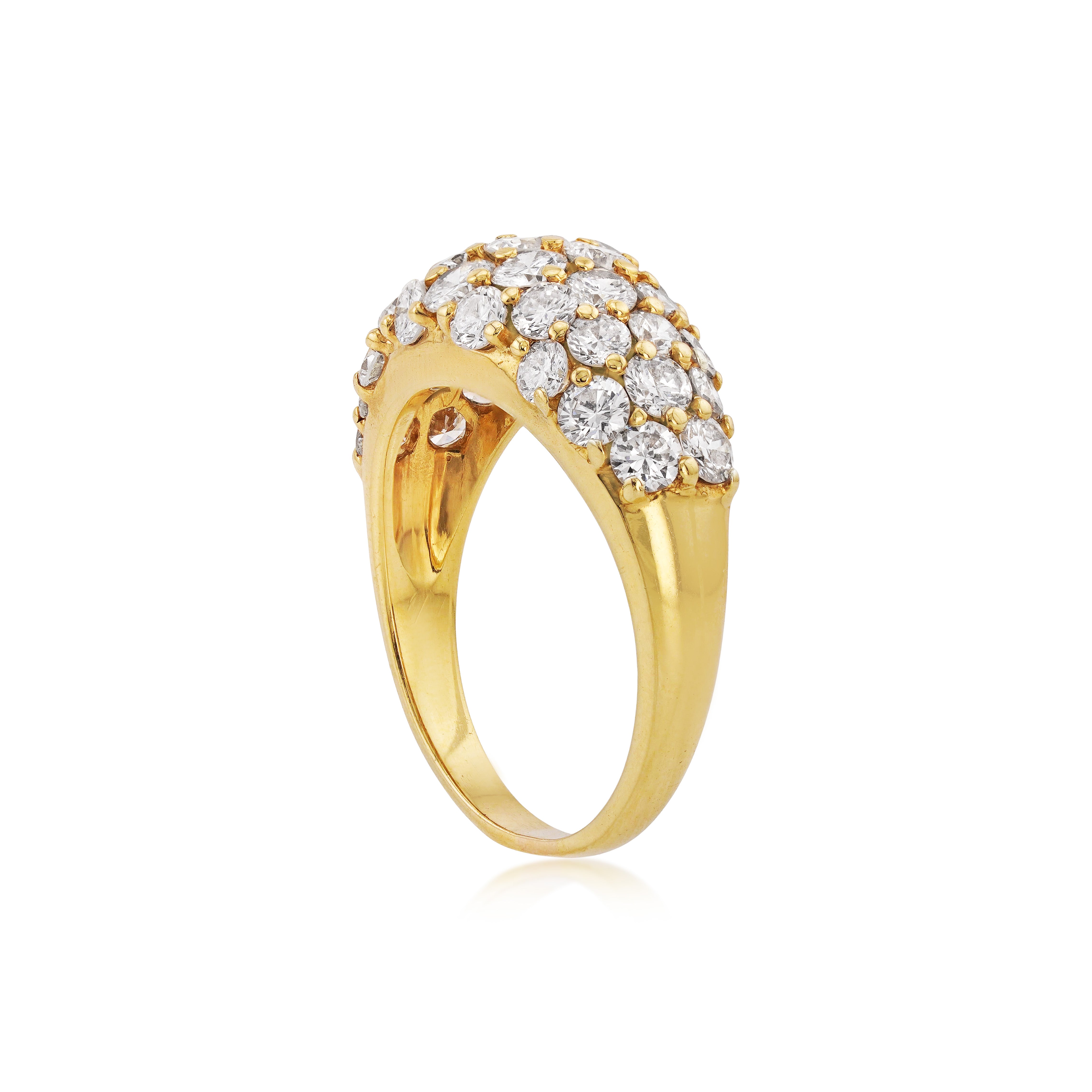 18kt Yellow Gold and Diamond Dome Ring