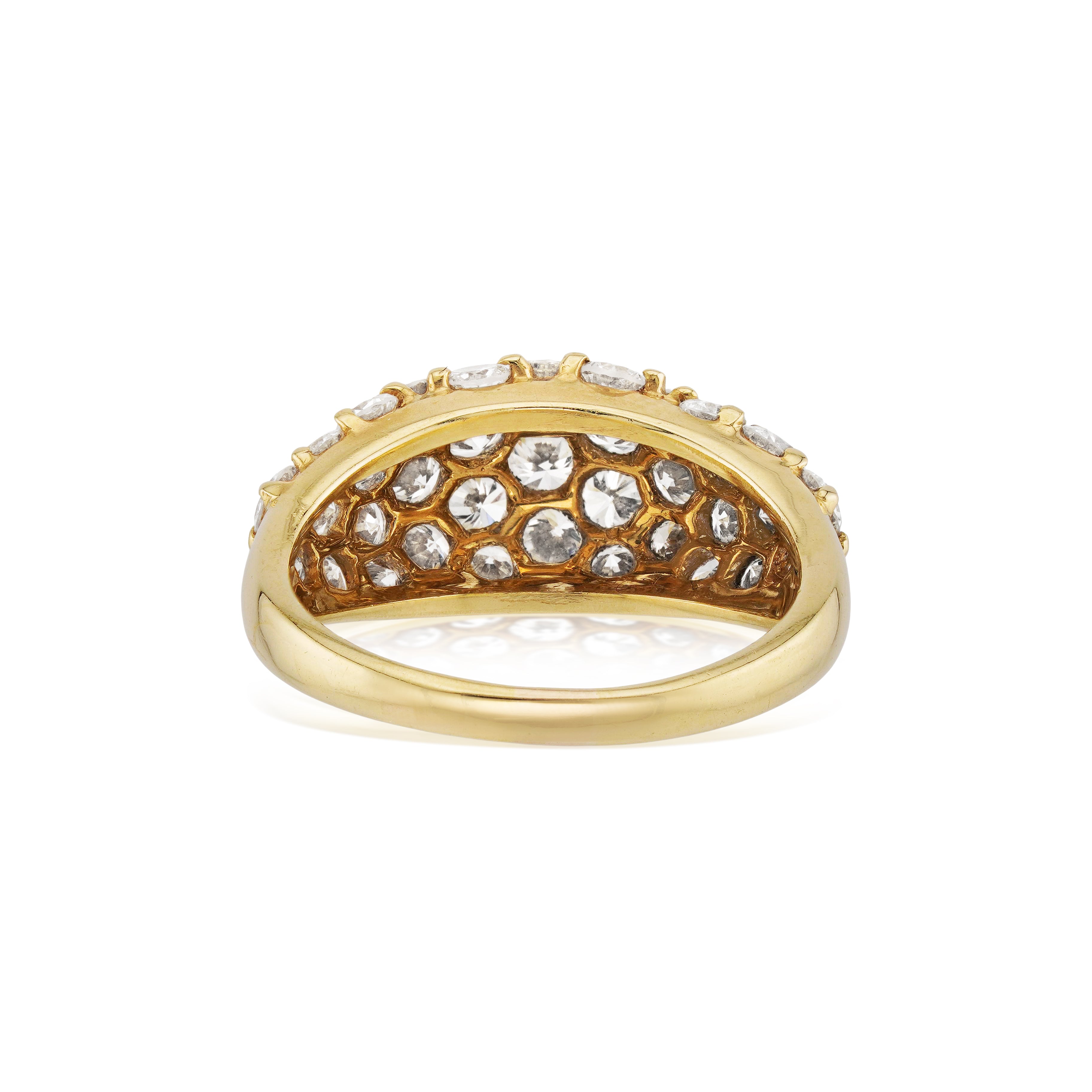 18kt Yellow Gold and Diamond Dome Ring