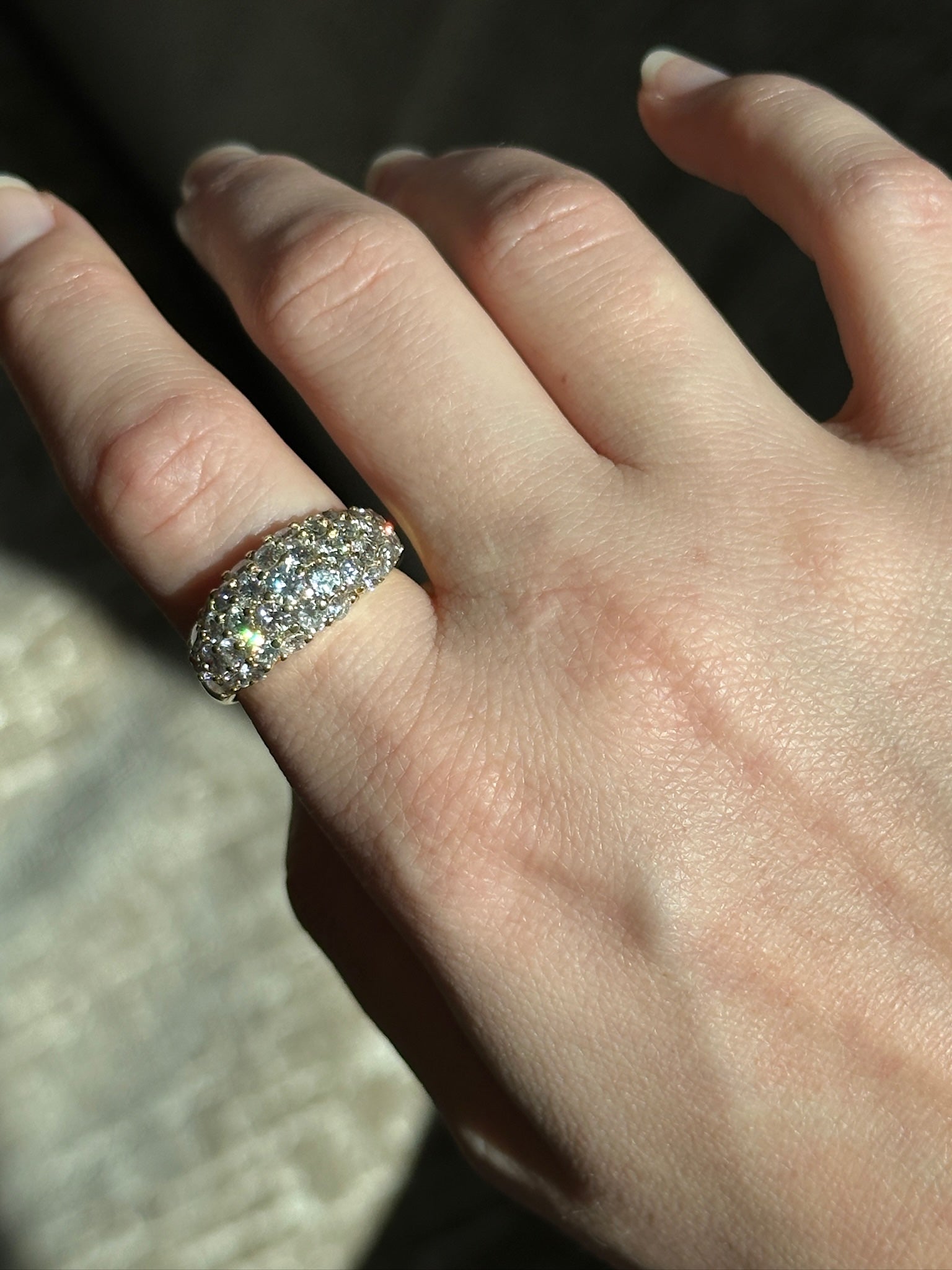 18kt Yellow Gold and Diamond Dome Ring