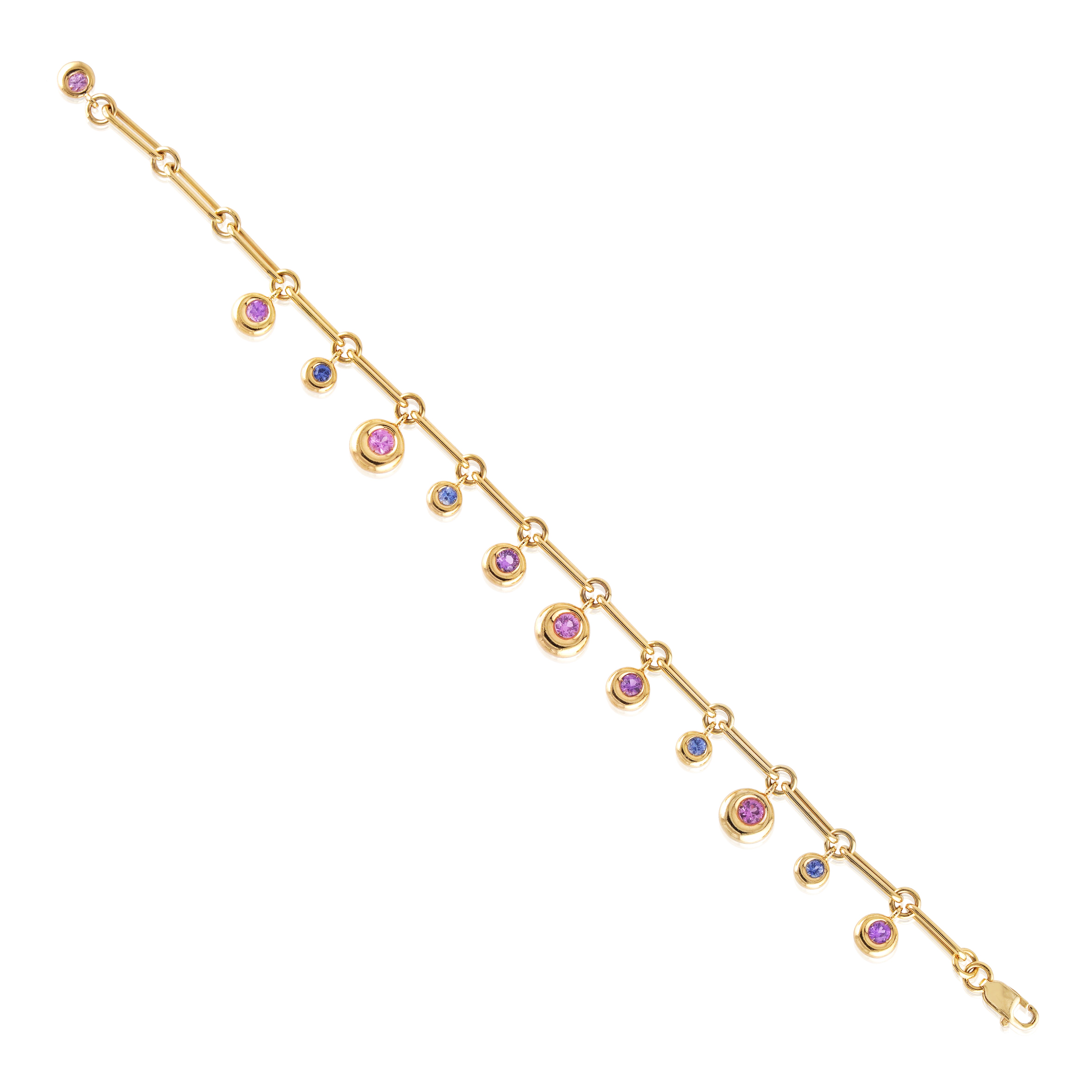 Chaumet 18kt Yellow Gold and Sapphire Paper Link Bracelet