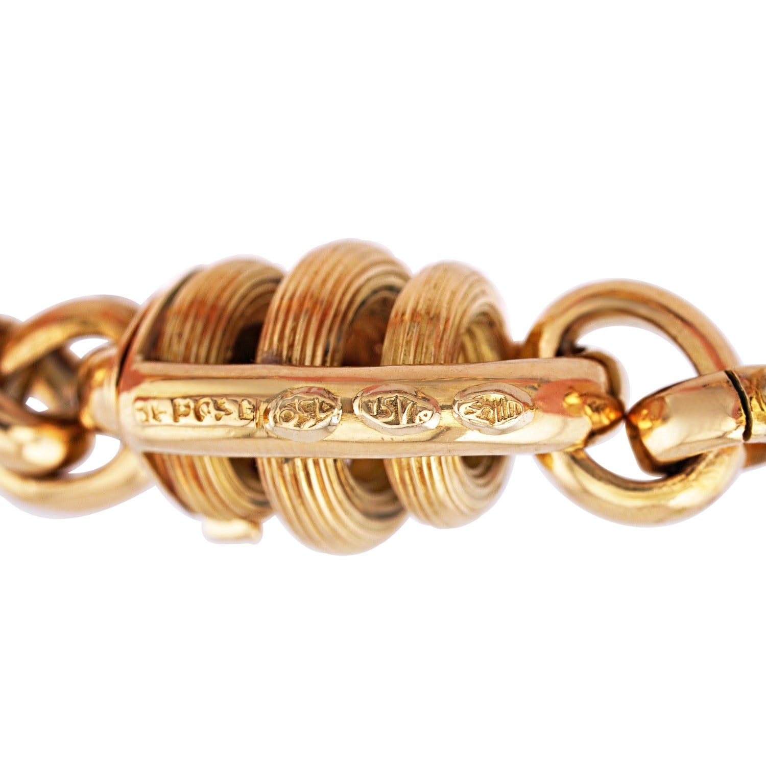 18kt Yellow Gold Rose Quartz Large Link Bracelet