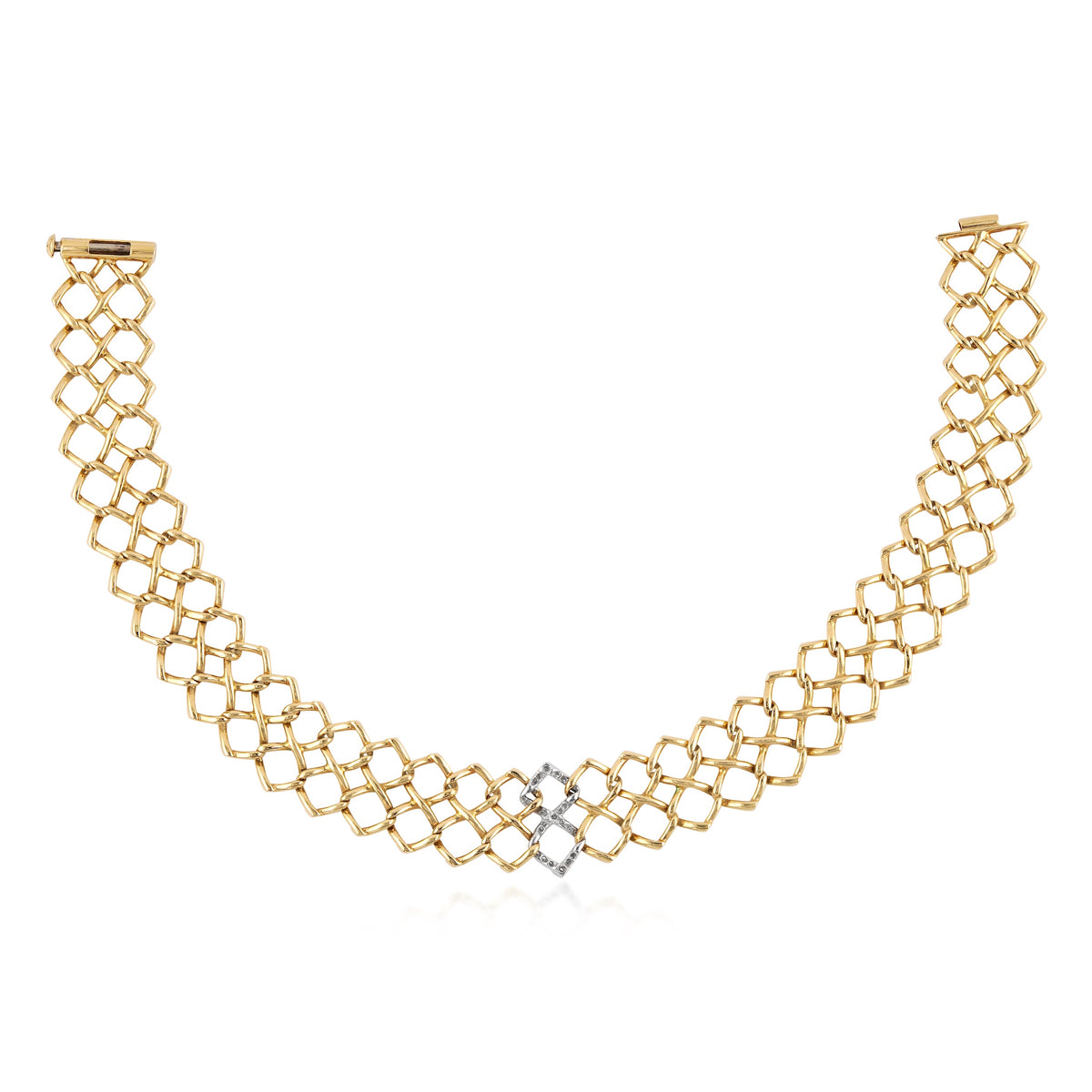 Tiffany & Co by Paloma Picasso 18kt Yellow Gold and Diamond Link Necklace