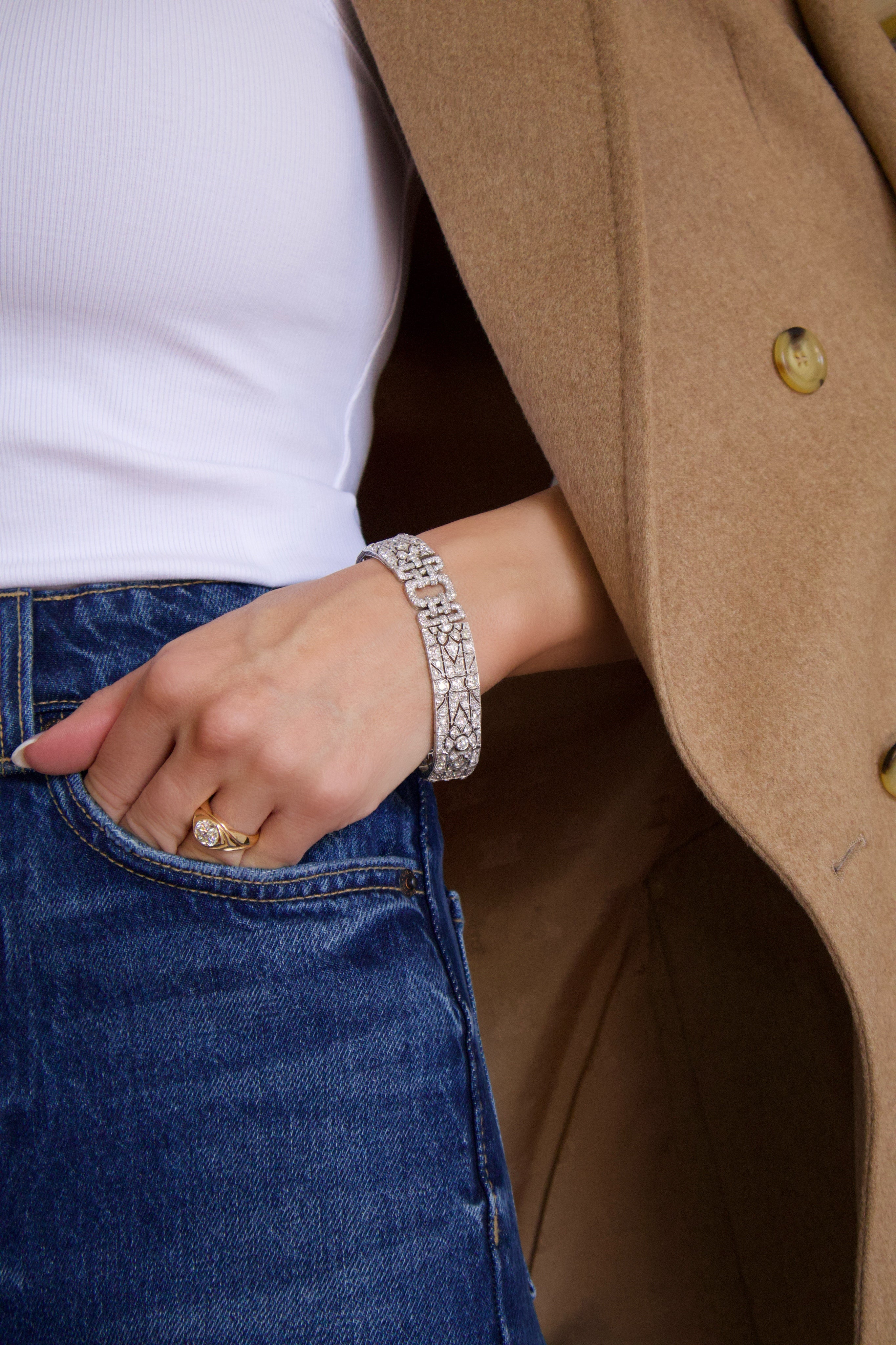 Art Deco Platinum and Diamond Bracelet