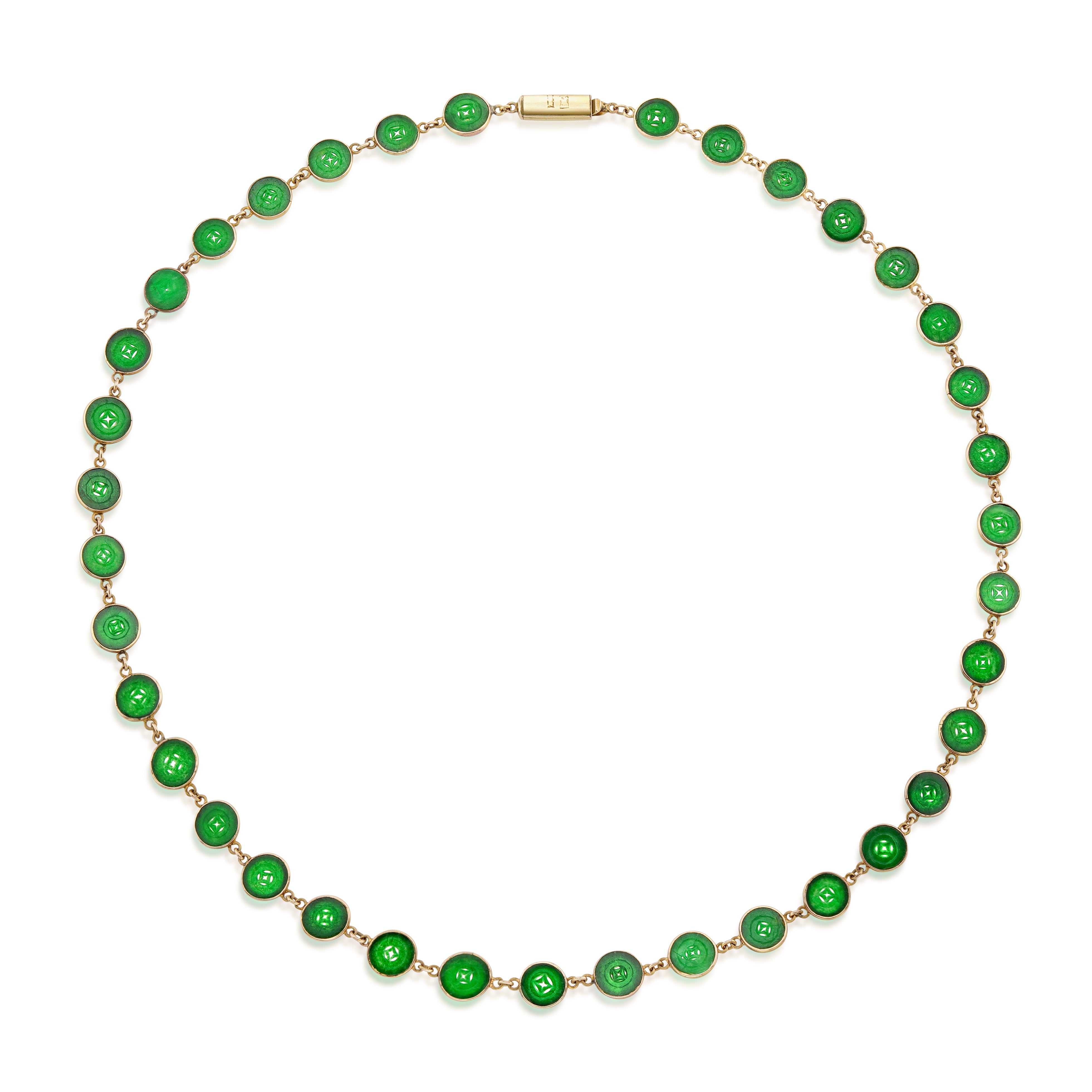 Yellow Gold and Antique Jade Coin Necklace