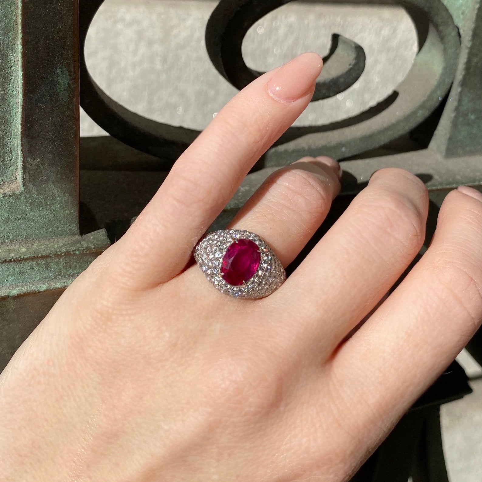 18kt White Gold Ruby and Diamond Ring