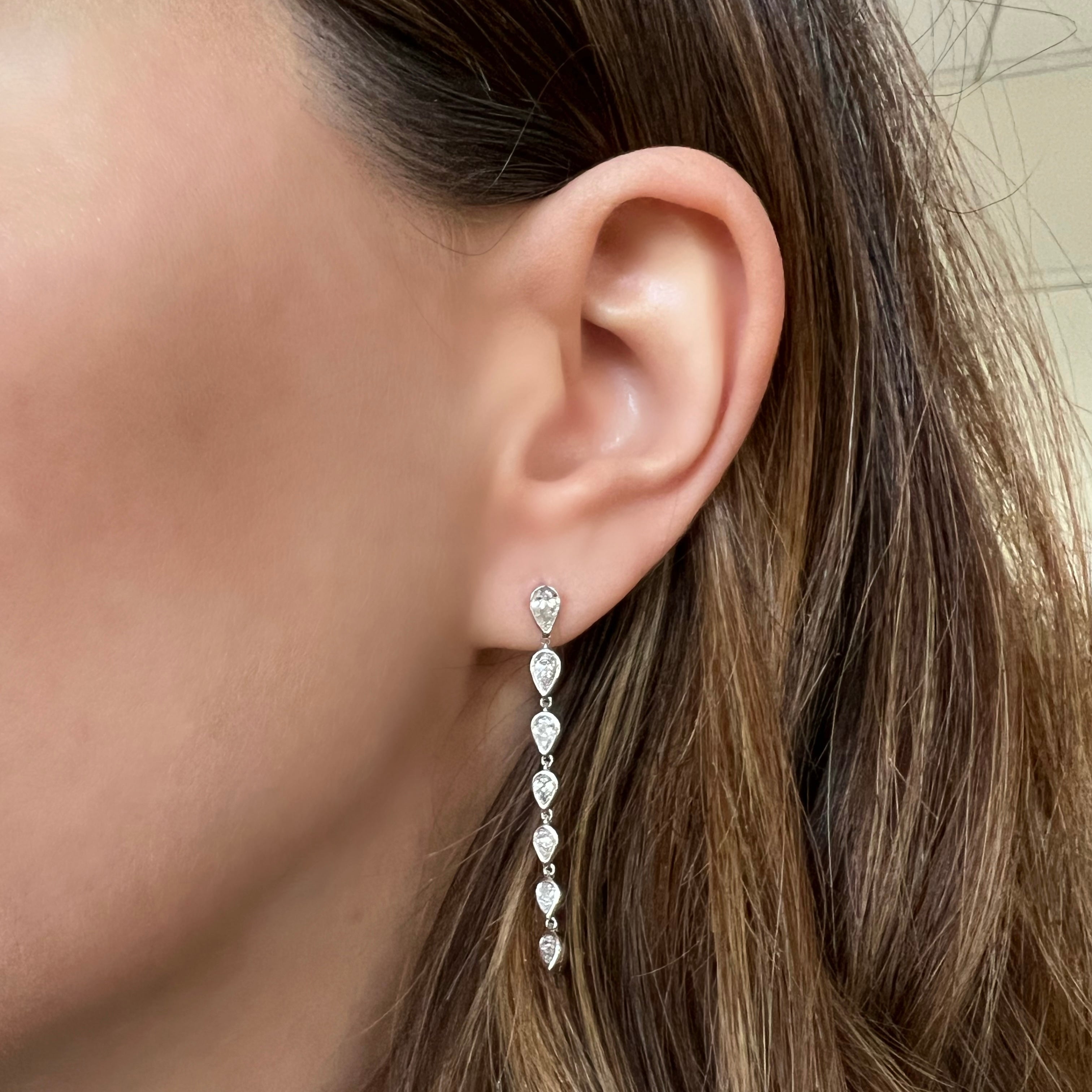 The Ava Pearshape Diamond Drop Earrings