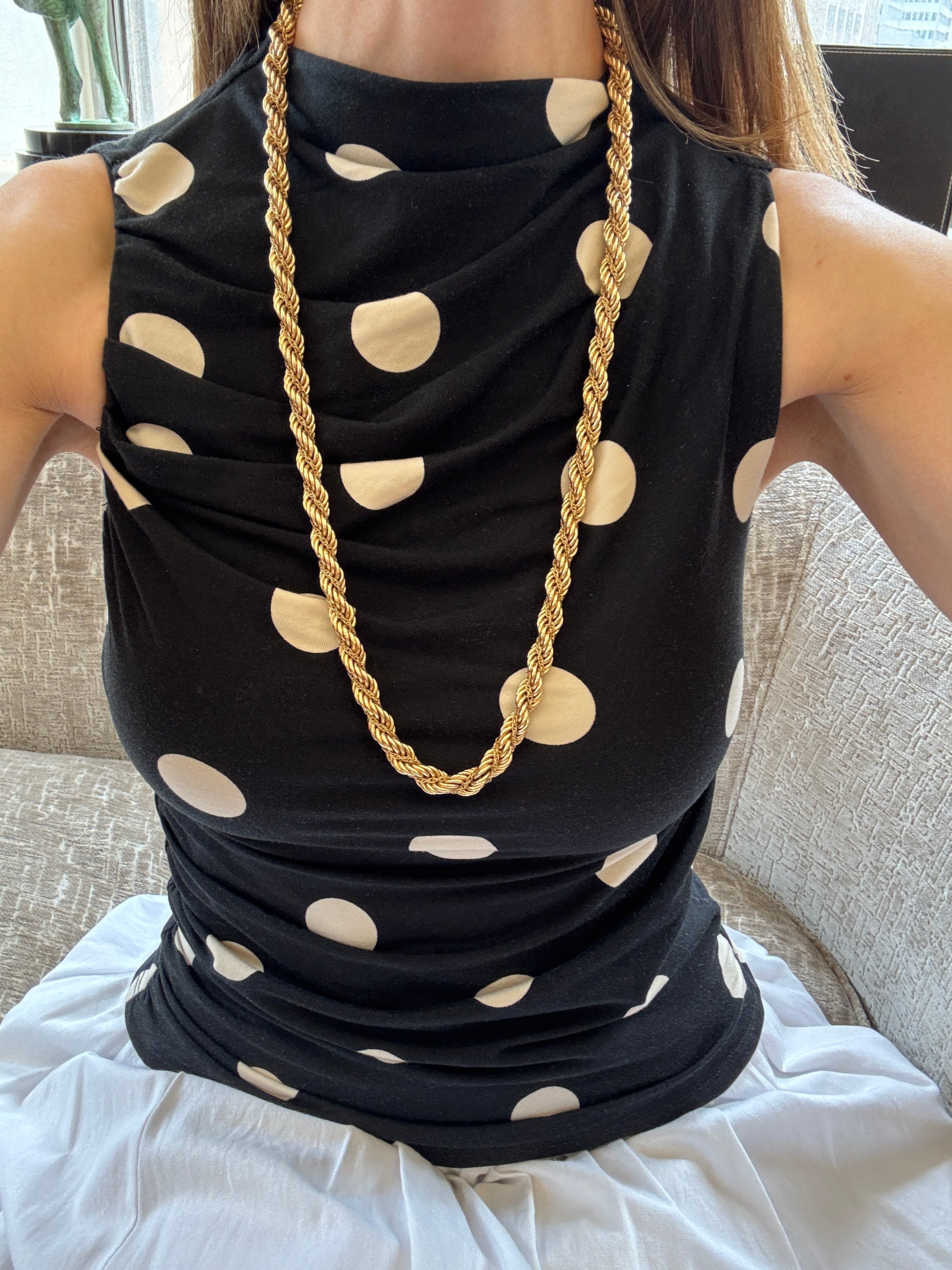 Tiffany 14kt Yellow Gold Long Rope Chain